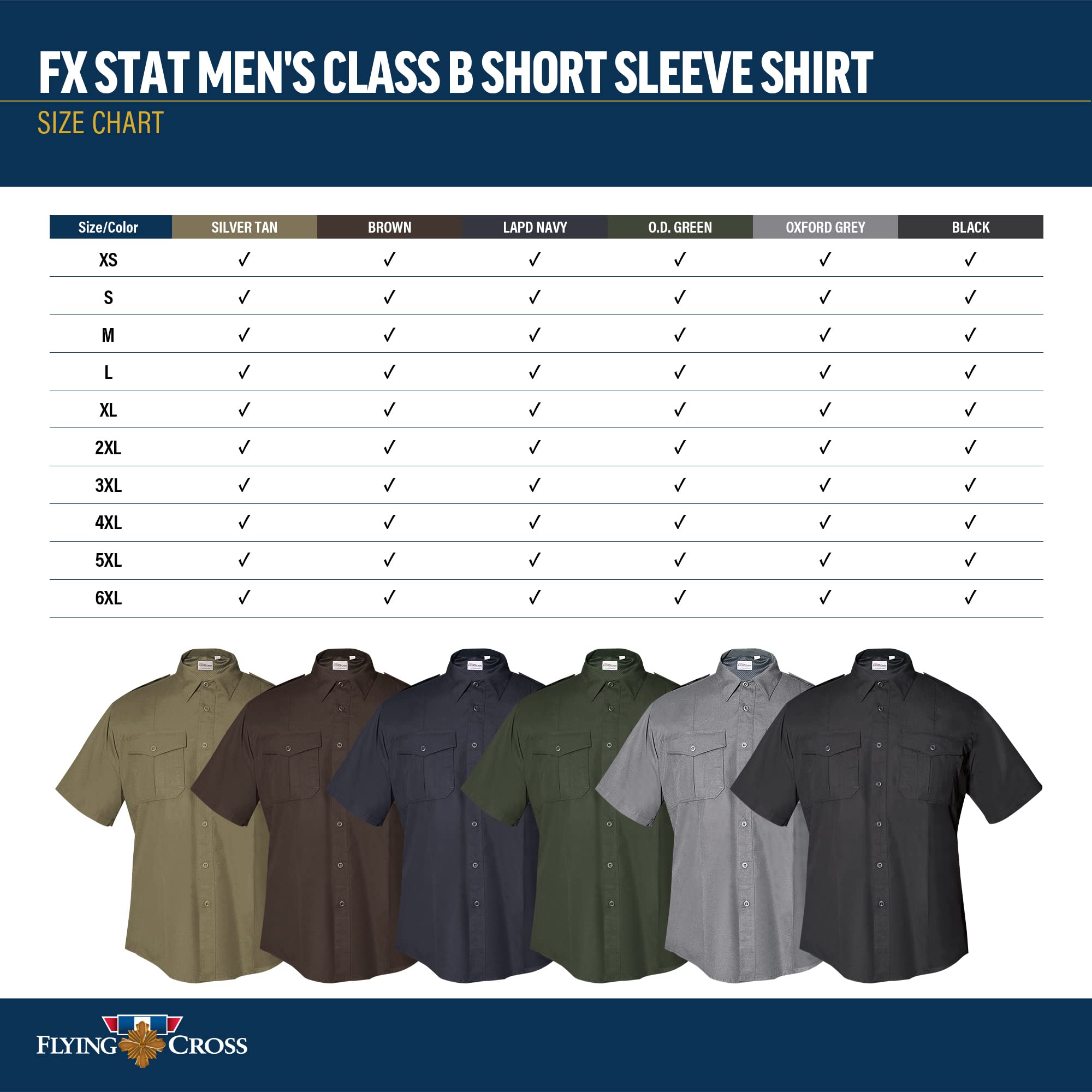 FX STAT Men's Law Enforcement Shirts - Police, Sheriff, EMT, Firefighter, Paramedic & Security Short Sleeve Uniform Shirts | Professional Duty Wear for First Responders & Public Safety Officers