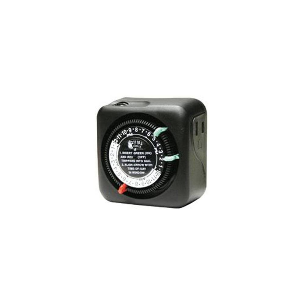 Intermatic TN111RM40 Mechanical Timer Switch for Lamps & Small Appliances - Black | Energy Saving, Indoor Use, Home & Office Automation