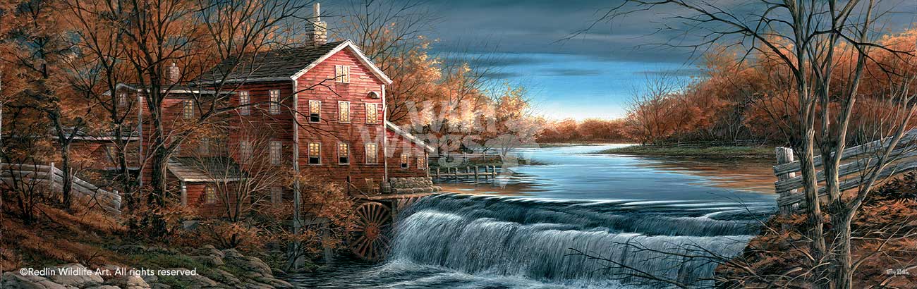 Autumn Afternoon Horizon Print Wall Art - Nature Landscape Canvas Painting for Living Room, Bedroom & Office Decor