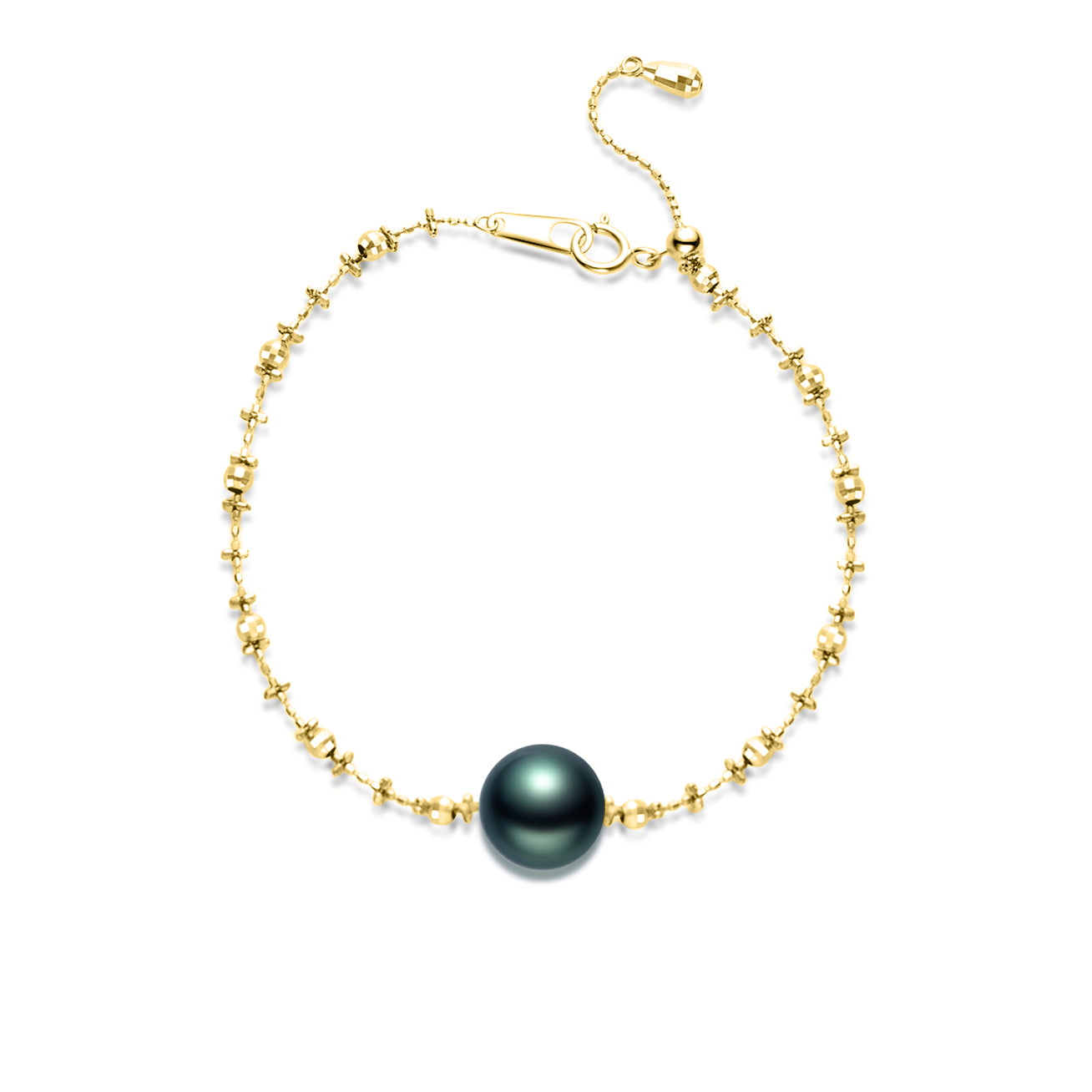 18K Solid Gold Tahitian Pearl Bracelet for Women - Elegant Handmade Jewelry Gift for Birthday, Anniversary & Special Occasions (KB00052)