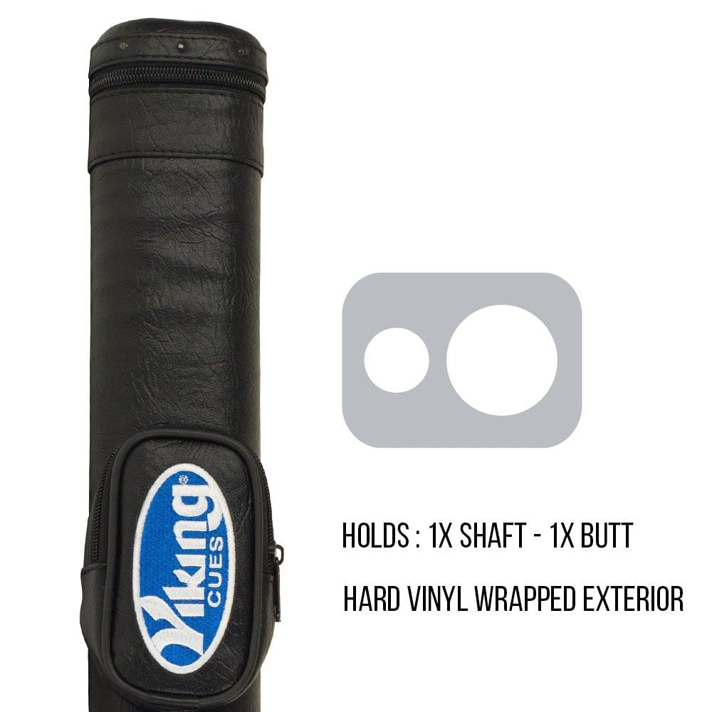 Viking Pool Cue Case with Shoulder Strap - Durable Vinyl Shell & Soft Felt Interior - Billiard Cue Storage Bag for Pool Sticks - Perfect for Travel, Tournaments & Home Use - Essential Pool Table Accessories & Billiards Equipment
