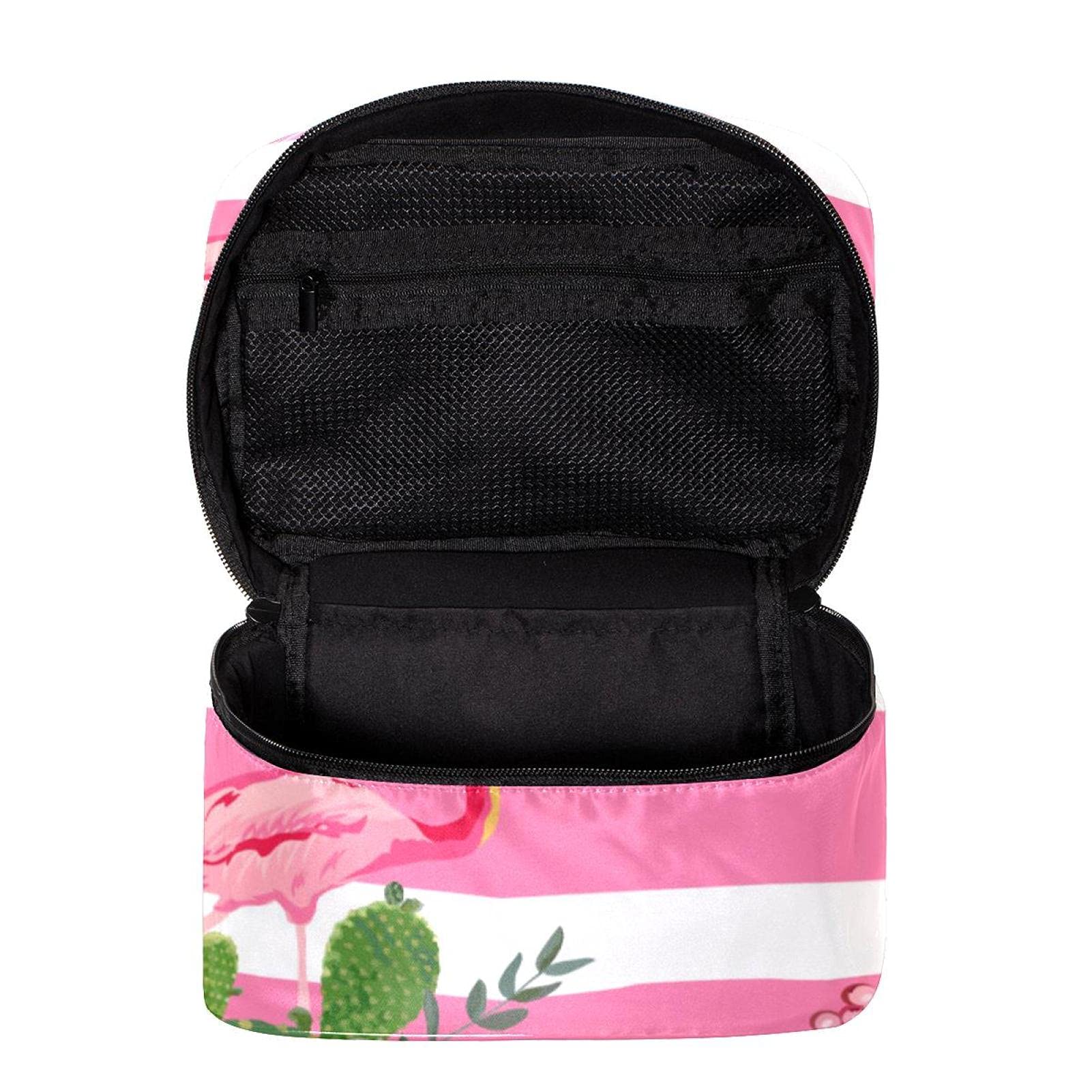 **Flamingo Cactus & Flowers Travel Makeup Bag – Large Cosmetic Organizer with Zipper, Toiletry Pouch for Women & Girls – Perfect for Travel, Gym, and Daily Essentials Storage**
