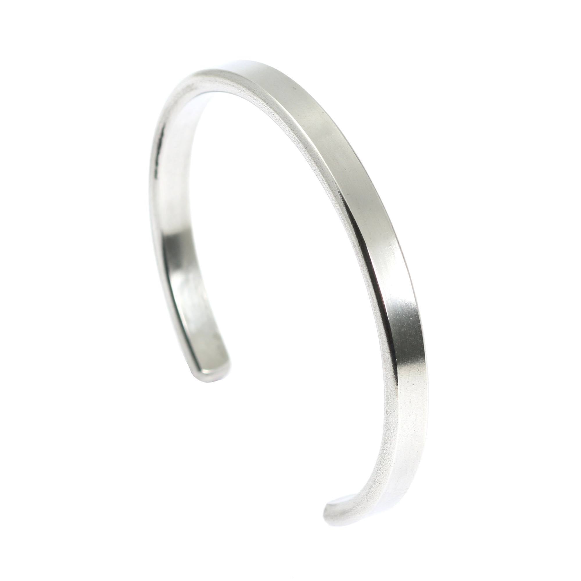 Elegant Thin Brushed Aluminum Cuff Bracelet for Women - Minimalist Jewelry Gift for Everyday Wear & Special Occasions