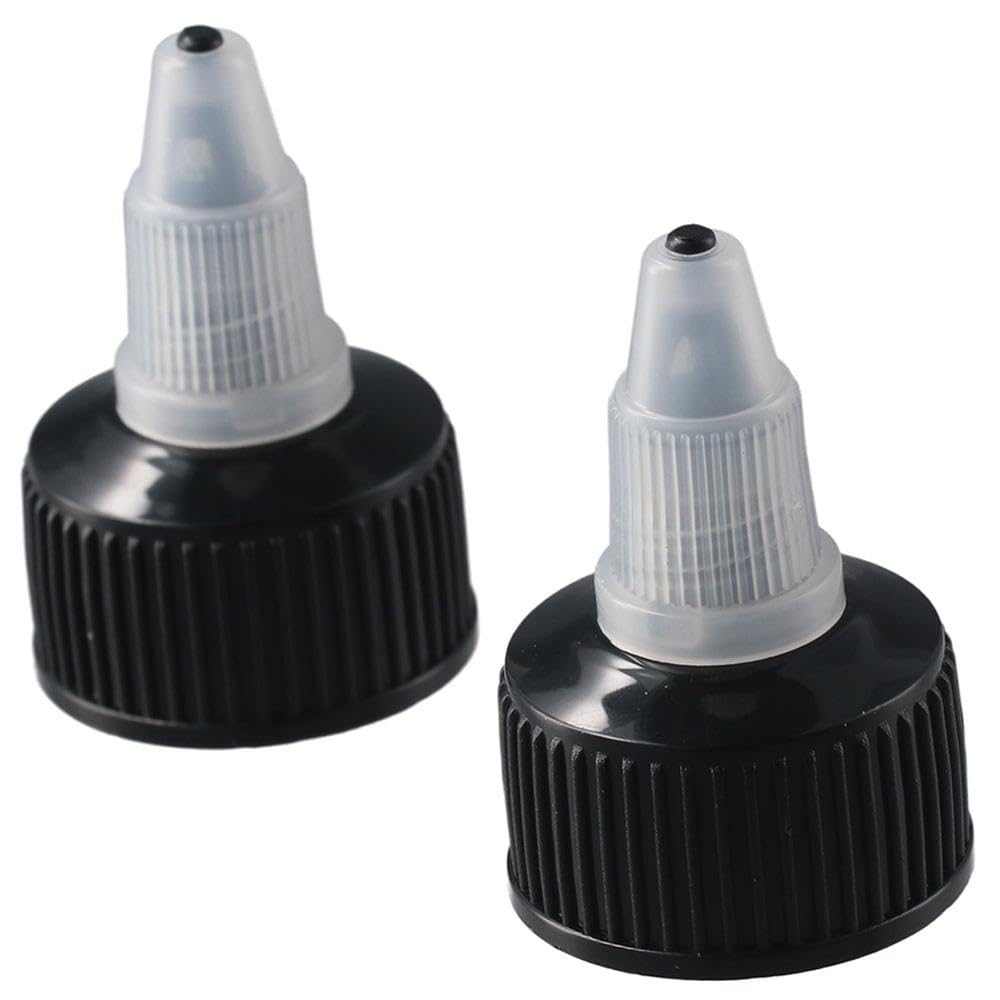 20PCS 24/410 High Quality Replacement Caps for Squeeze Bottles - Black & Natural Twist Dispensing Caps for Seasoning, Glue, Paint Bottles | Perfect for Kitchen, Crafting & DIY Projects