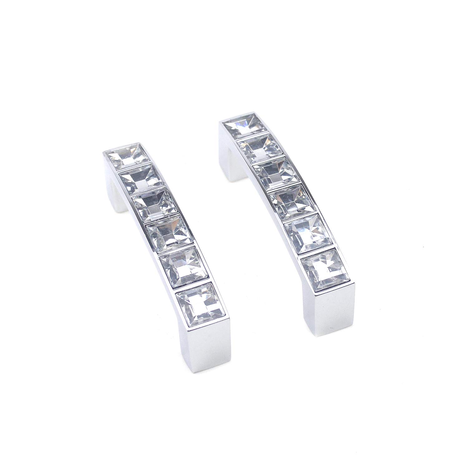 Diamond Cabinet Pulls Handles - 2 Pack, 2.5 Inch Hole Center, Modern Drawer Knobs for Kitchen Cabinets, Wardrobes & Furniture (Includes Mounting Screws) - Perfect for Home Renovation & DIY Projects