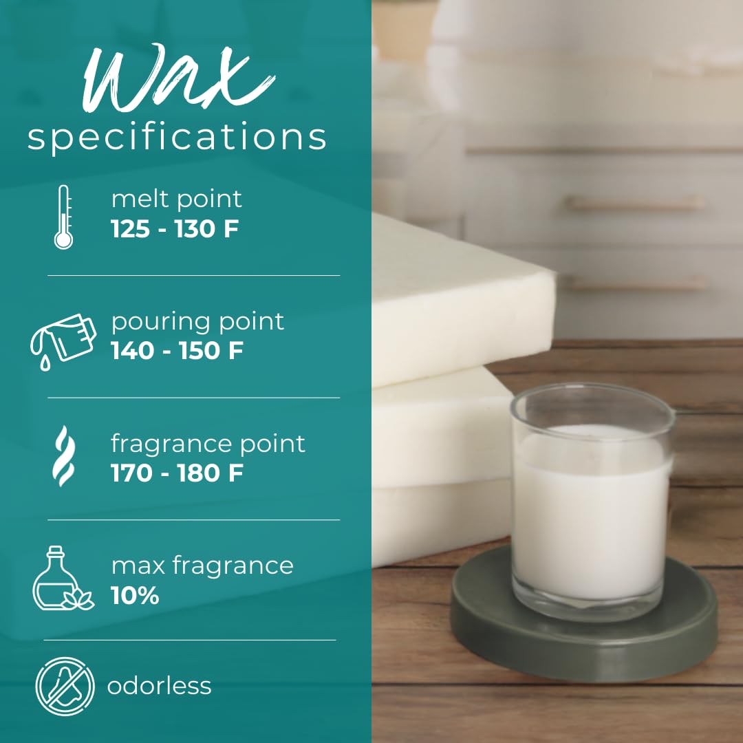 Premium 10lb Soy Wax Slab for Candle Making - Natural, Smooth Blend with High Fragrance Load Capacity | Ideal for Handmade Candles, Aromatherapy & Home Decor | Candle Making Supplies & DIY Craft Essentials