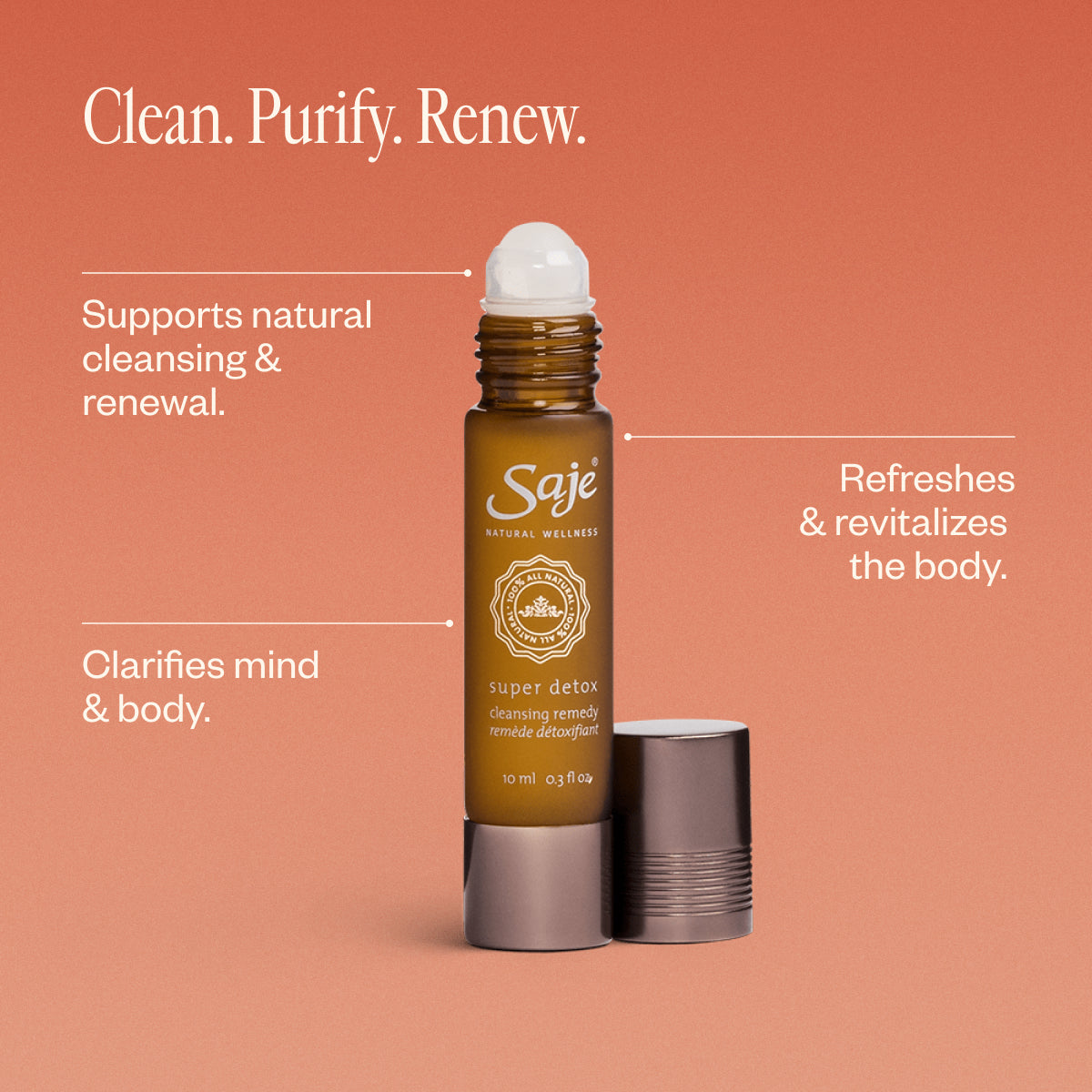 Super Detox Cleansing Remedy Roll-On - Natural Body Detoxifier for Wellness & Relaxation - Perfect for Post-Workout Recovery & Stress Relief