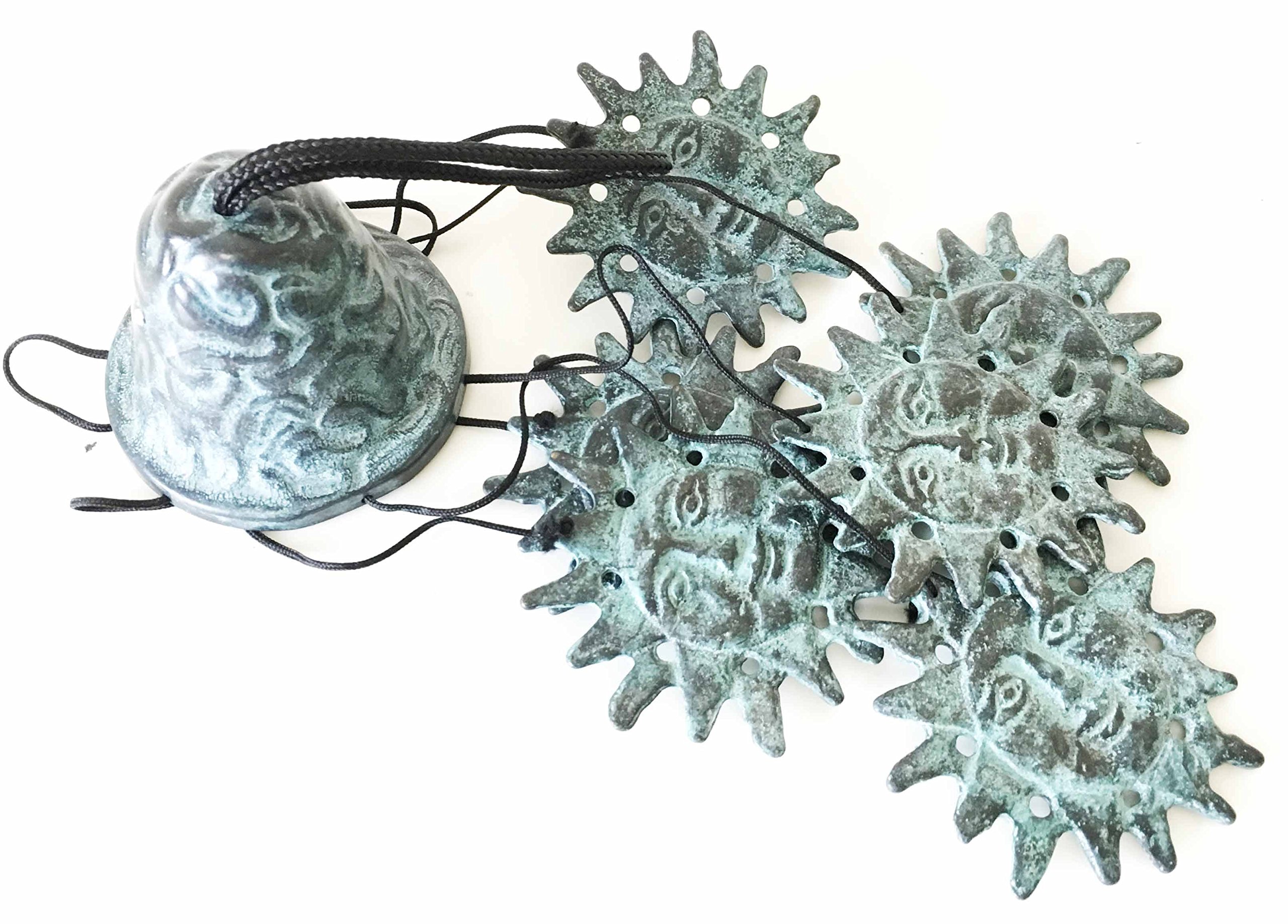 Solar Sun Brass Wind Chime - Relaxing Garden Decor for Patio & Outdoor