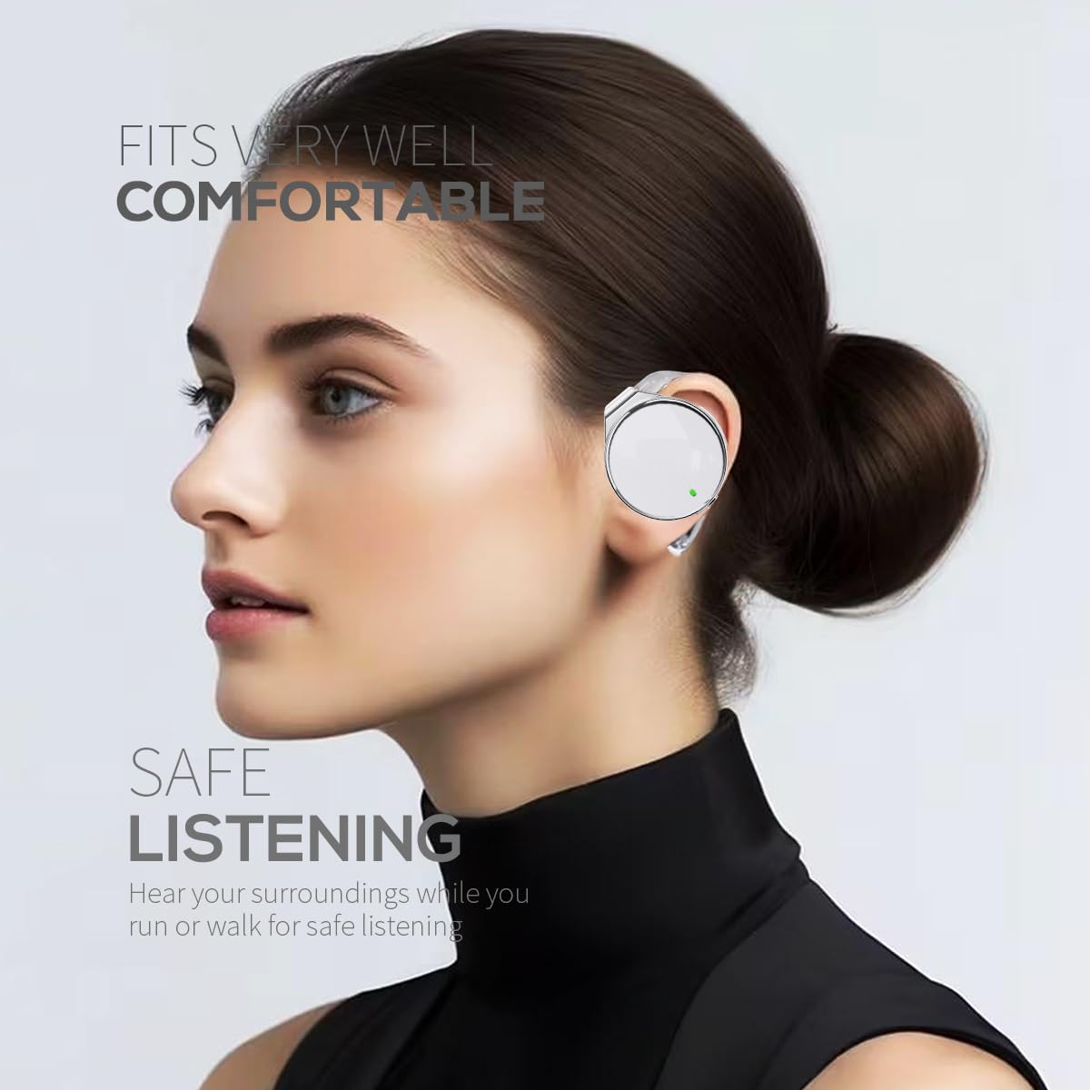 Open Ear Wireless Bluetooth 5.4 Headphones - 52H Playtime, Over-Ear Hooks, Built-in Mic, Dual Device Connection - Perfect for Running, Cycling & Office Work
