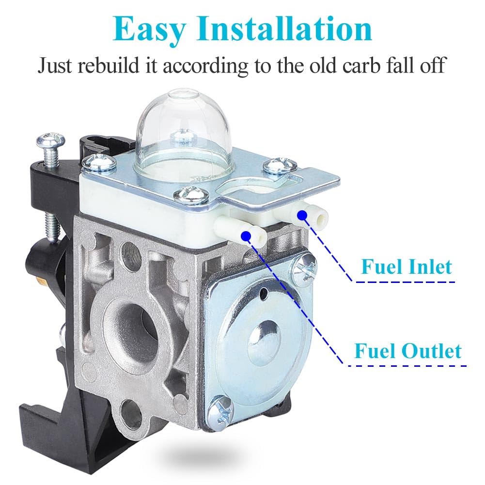 Echo GT225 PE225 PAS-225 SHC-225 RB-K93 SRM-225 Adjustable Carburetor Replacement - Easy Start Trimmer Edger Carb Rebuild Kit with Primer Bulb & Tune Up Kit | Compatible with Weed Eater Parts | Perfect for Lawn Maintenance, Yard Work & Landscaping
