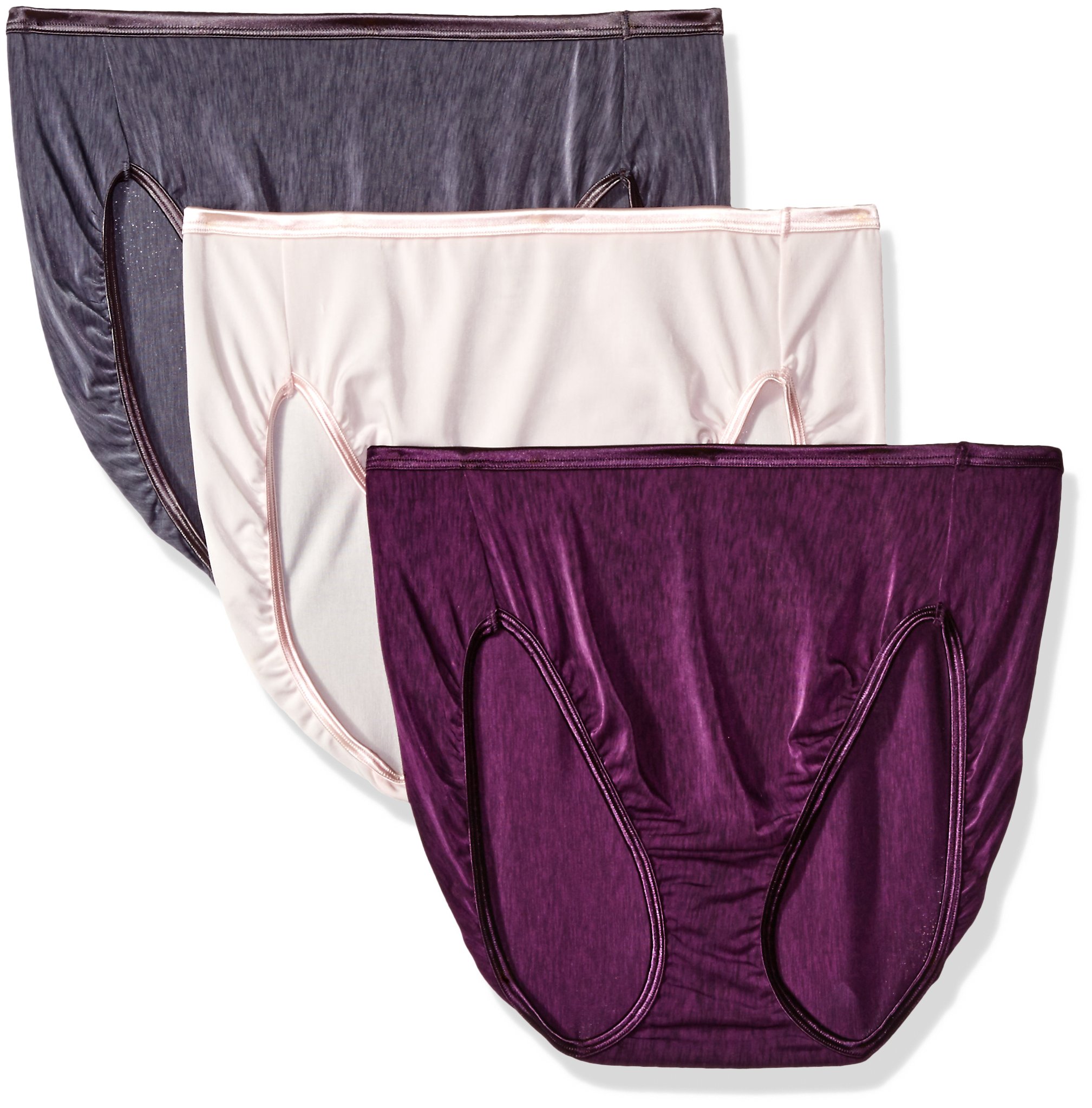 Vanity Fair Women's 3-Pack Illumination Hi-Cut Panties 13308 - Soft & Comfortable Underwear for Everyday Wear, Workout & Sleep