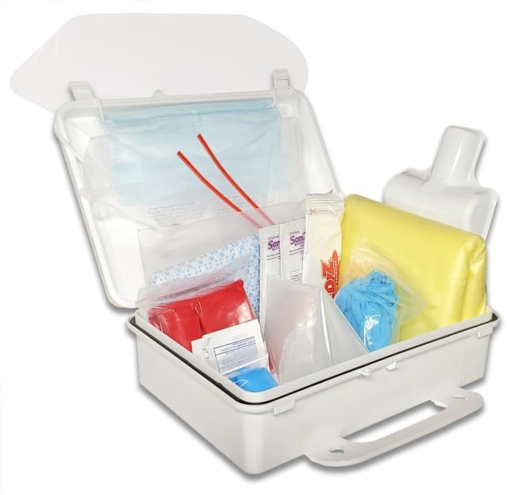 Bloodborne Pathogen & Body Fluid Spill Cleanup Kit - OSHA Compliant Biohazard Disposal for Hospitals, Schools & Workplaces - Emergency Spill Response for Safety & Compliance