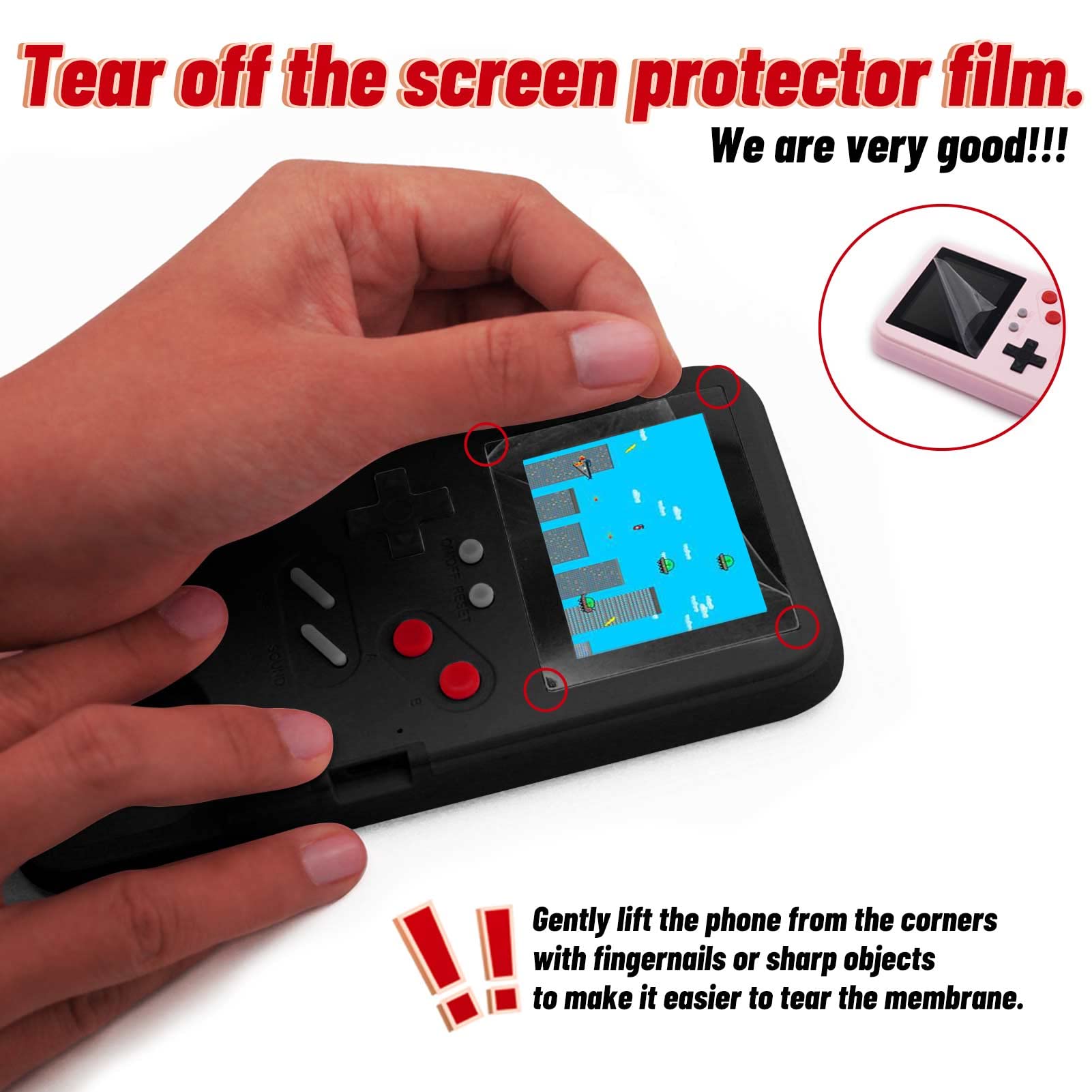 LucBuy Retro Game Console Case for iPhone 13 Pro Max - Self-Powered Protective Cover with 36 Classic Games, Full Color Display & Shockproof Bumper (Black) | Perfect for Gaming On-The-Go & Travel Entertainment
