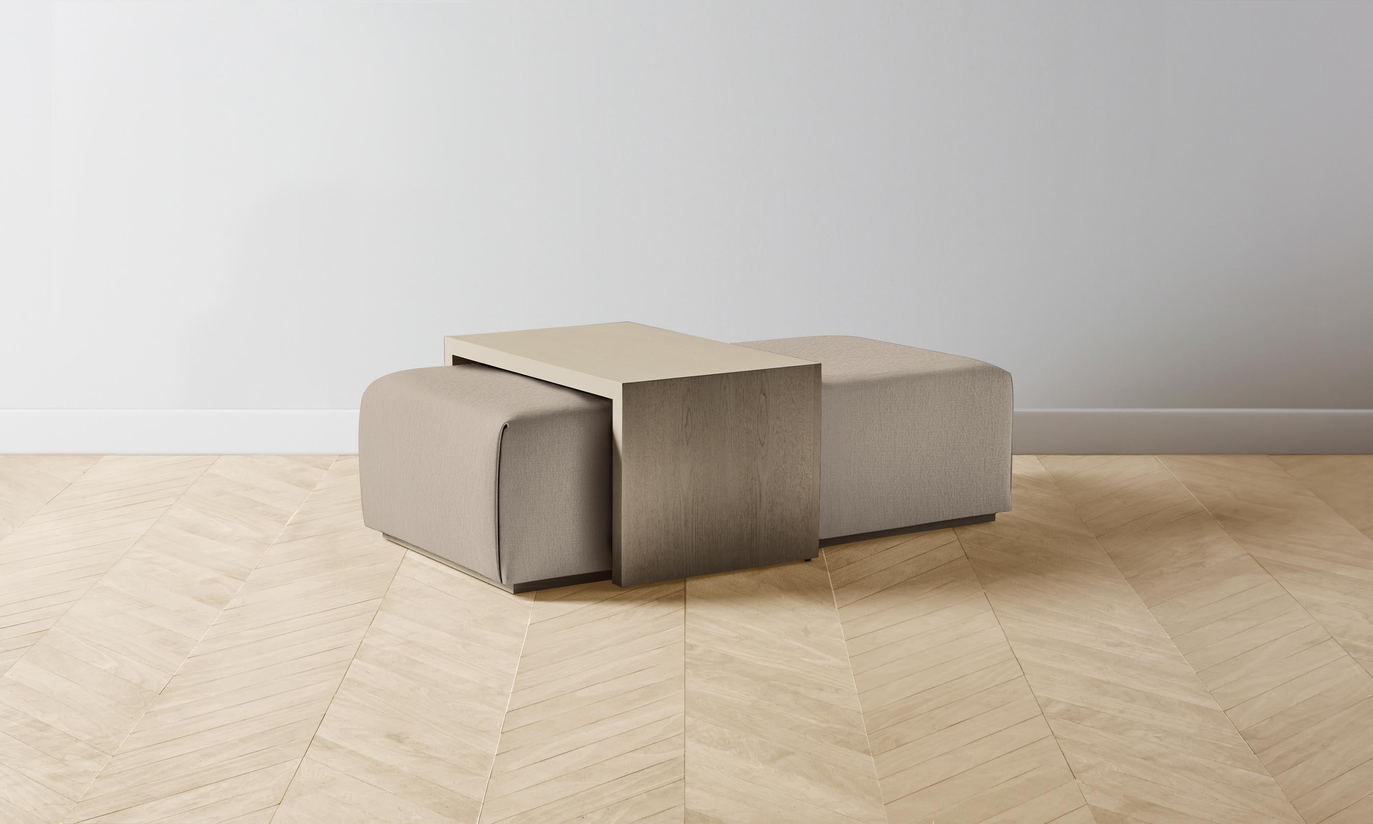 The Bowery Ottoman - Performance Bouclé Morel Fabric, Modern Living Room Footrest & Storage Bench - Perfect for Small Spaces, Home Decor & Cozy Seating