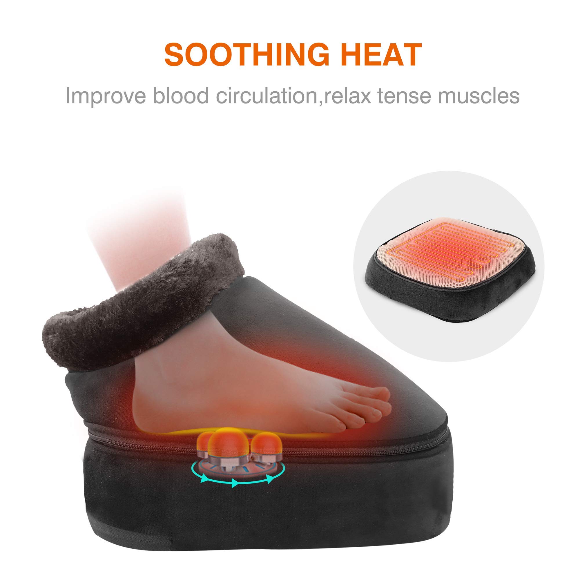 Snailax Shiatsu Air Compression Back and Foot Massager Set - Neck, Back, Shoulder Pain Relief with Vibration Massage Seat Cushion - Perfect for Home, Office, and Car Use