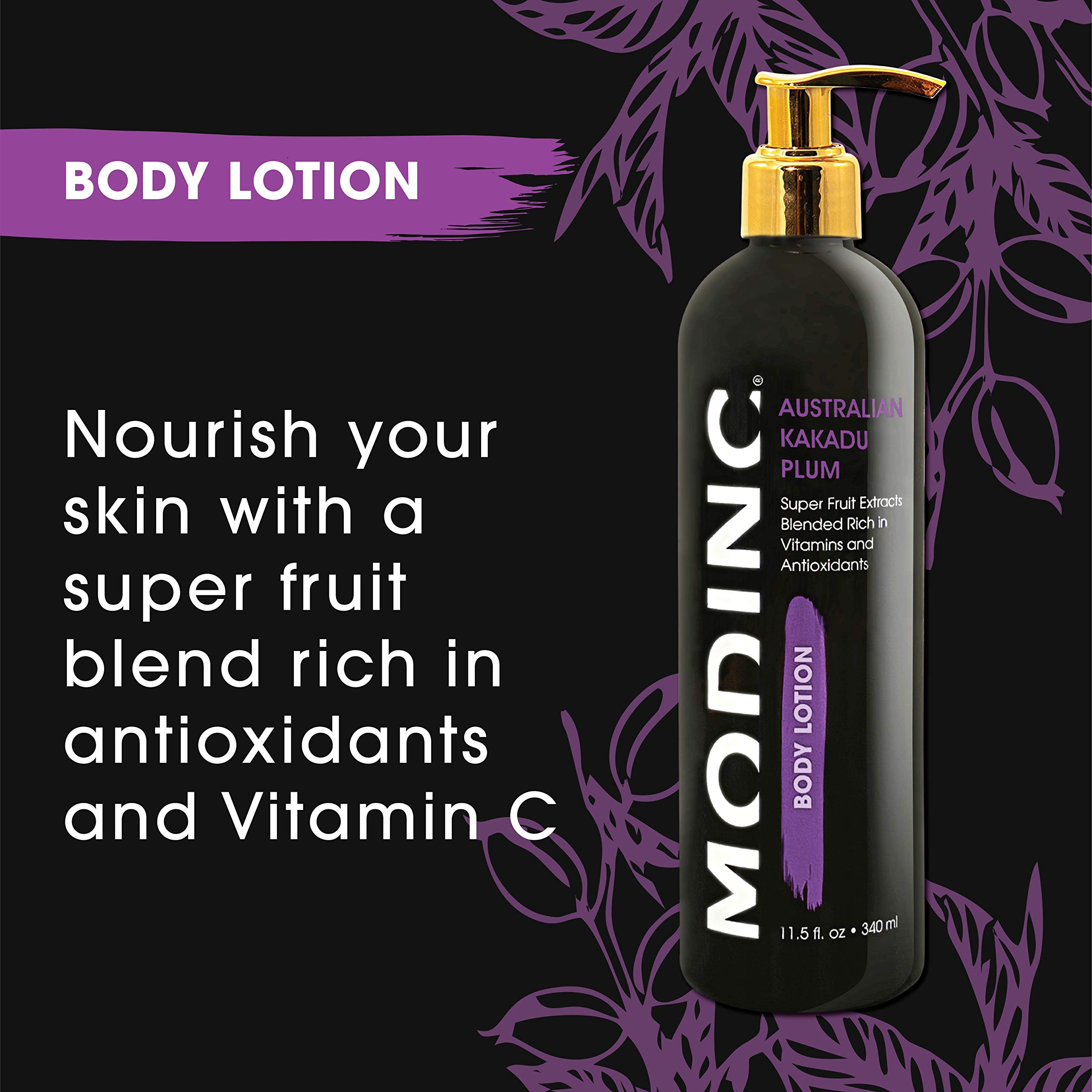 Premium Australian Kakadu Plum Body Lotion - Vitamin Rich Superfruit Extract Formula with Antioxidants | Vegan & Cruelty Free Moisturizer | 11.5oz Pump Bottle for Dry Skin Care & Daily Hydration
