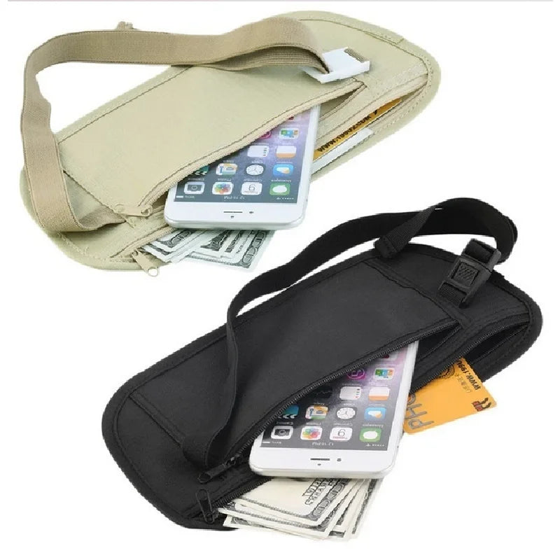 Sport Running Waist Bag - Invisible Travel Waist Pack with Hidden Security Wallet for Passport & Money - Perfect for Jogging, Hiking & Air Travel