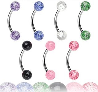 7 Piece Mixed Ultra Sparkle Eyebrow & Body Jewelry Set - Stainless Steel Piercing Rings & Bars for Eyebrow, Lip, Nose - Perfect for Parties, Festivals & Body Art Enthusiasts