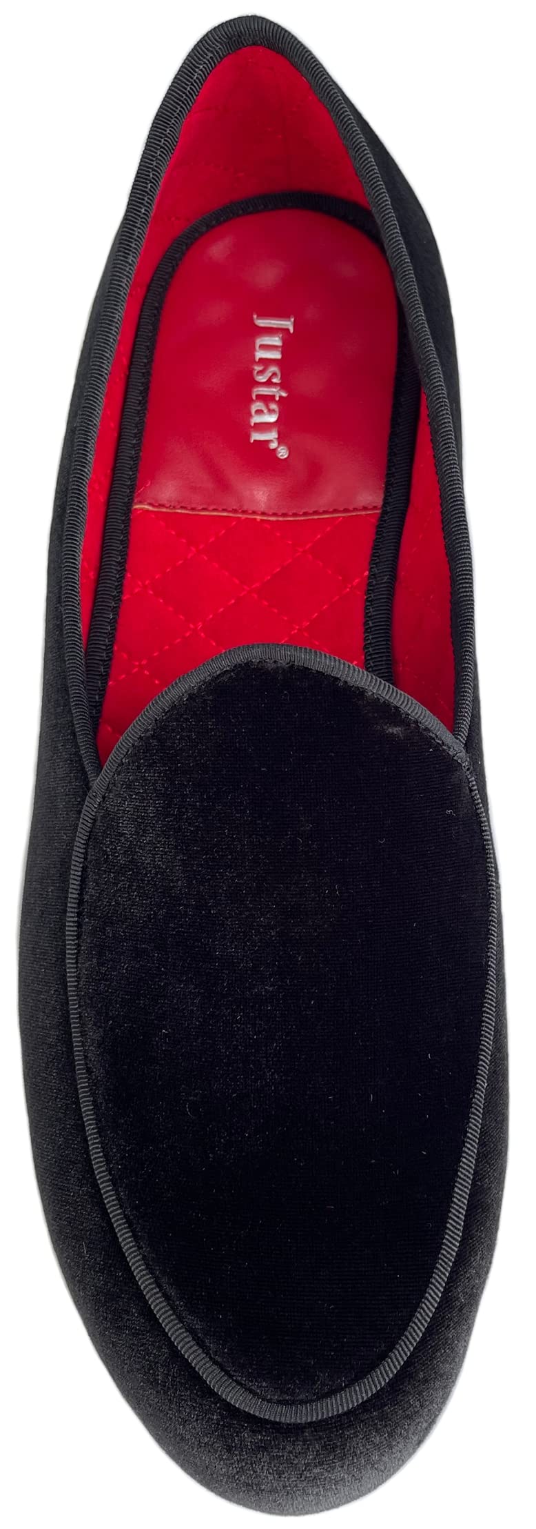 Justar Men's Velvet Belgian Loafers - Premium Formal Dress Shoes for Weddings & Business | Slip-On Tuxedo Smoking Slippers | Comfortable Flats for Office, Parties & Special Occasions