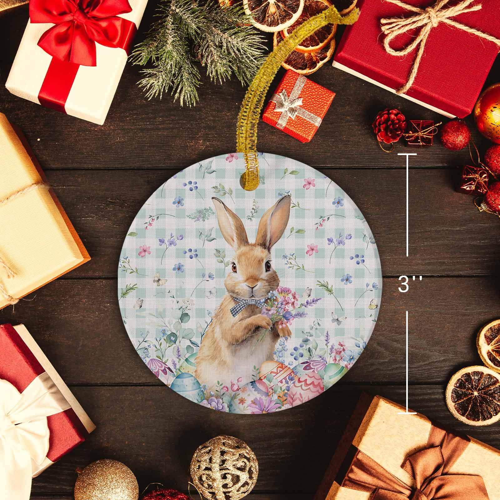 2024 Thanksgiving & Halloween Tree Ornaments - Fall Home Decor, Easter Bunny Ceramic Egg Gifts for Friends & Family - Seasonal Holiday Decorations for Spring, Herb Gardens & Wildflower Themes - Perfect for Mantel, Table Centerpieces & Gift Exchanges