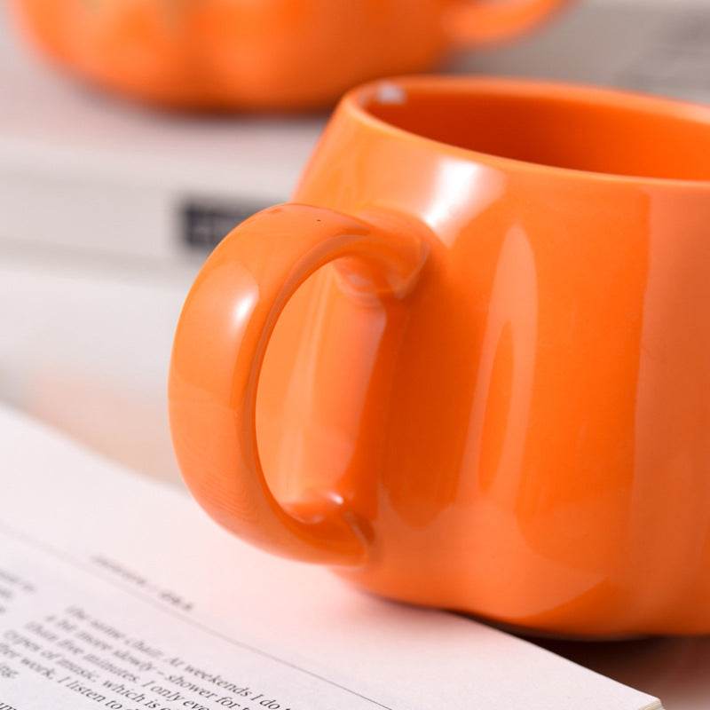 Halloween Pumpkin Mug - Cute Ceramic Coffee Cup for Fall & Thanksgiving - Perfect for Hot Drinks, Soups, and Seasonal Decor