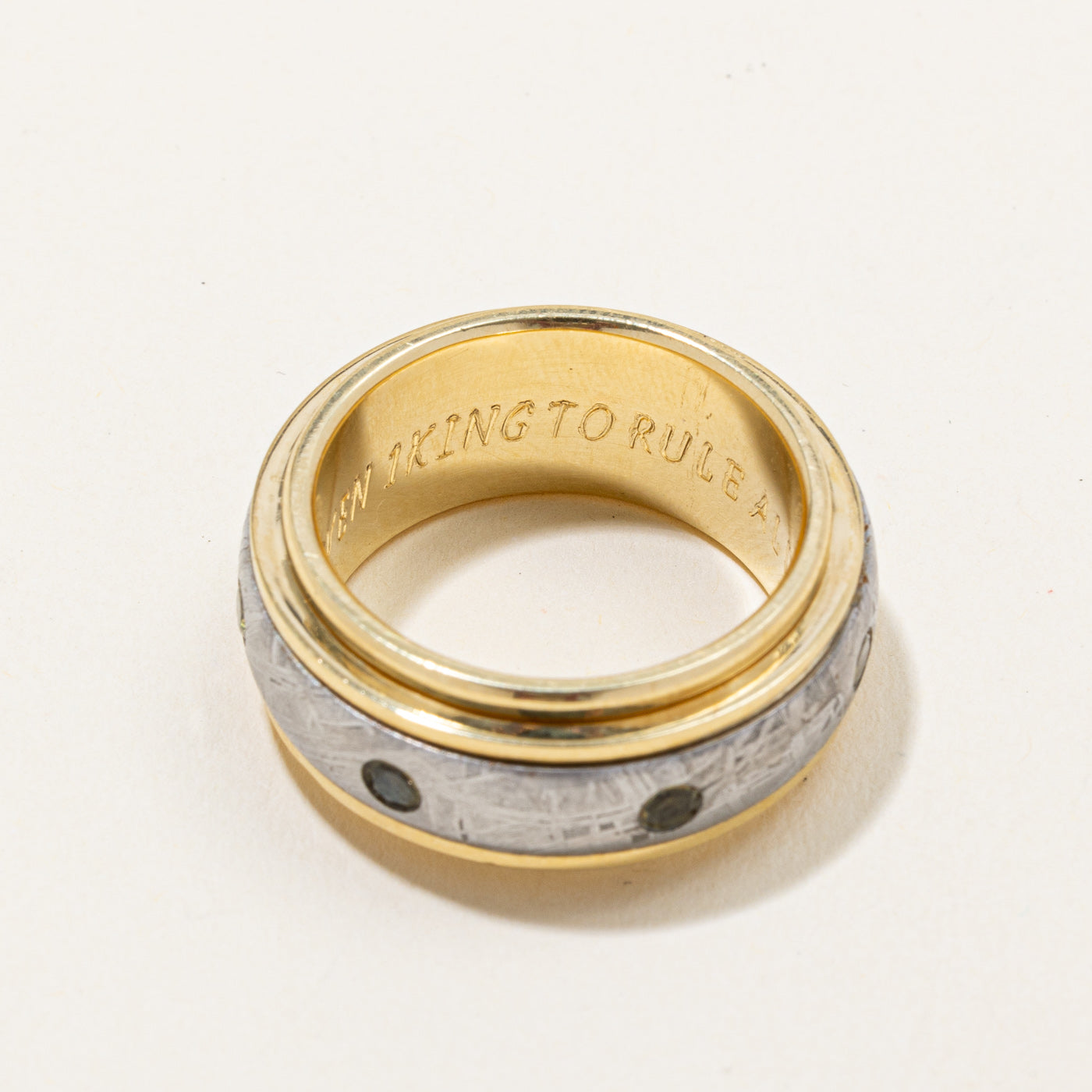 Peridot Meteorite Band Ring - 0.35 Carat Total Weight (CTW) - Size 10 - Durable Sterling Silver Jewelry for Women - Perfect for Weddings, Anniversaries & Everyday Elegance