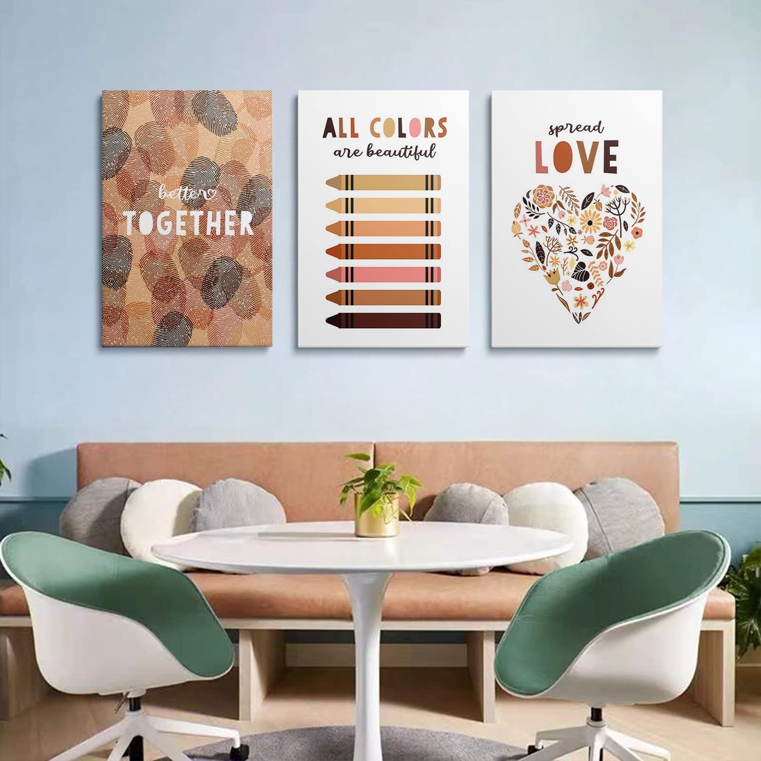 Inclusive Classroom Art Set of 3 - Inspirational Kids Wall Decor Prints for Playroom & Nursery (24
