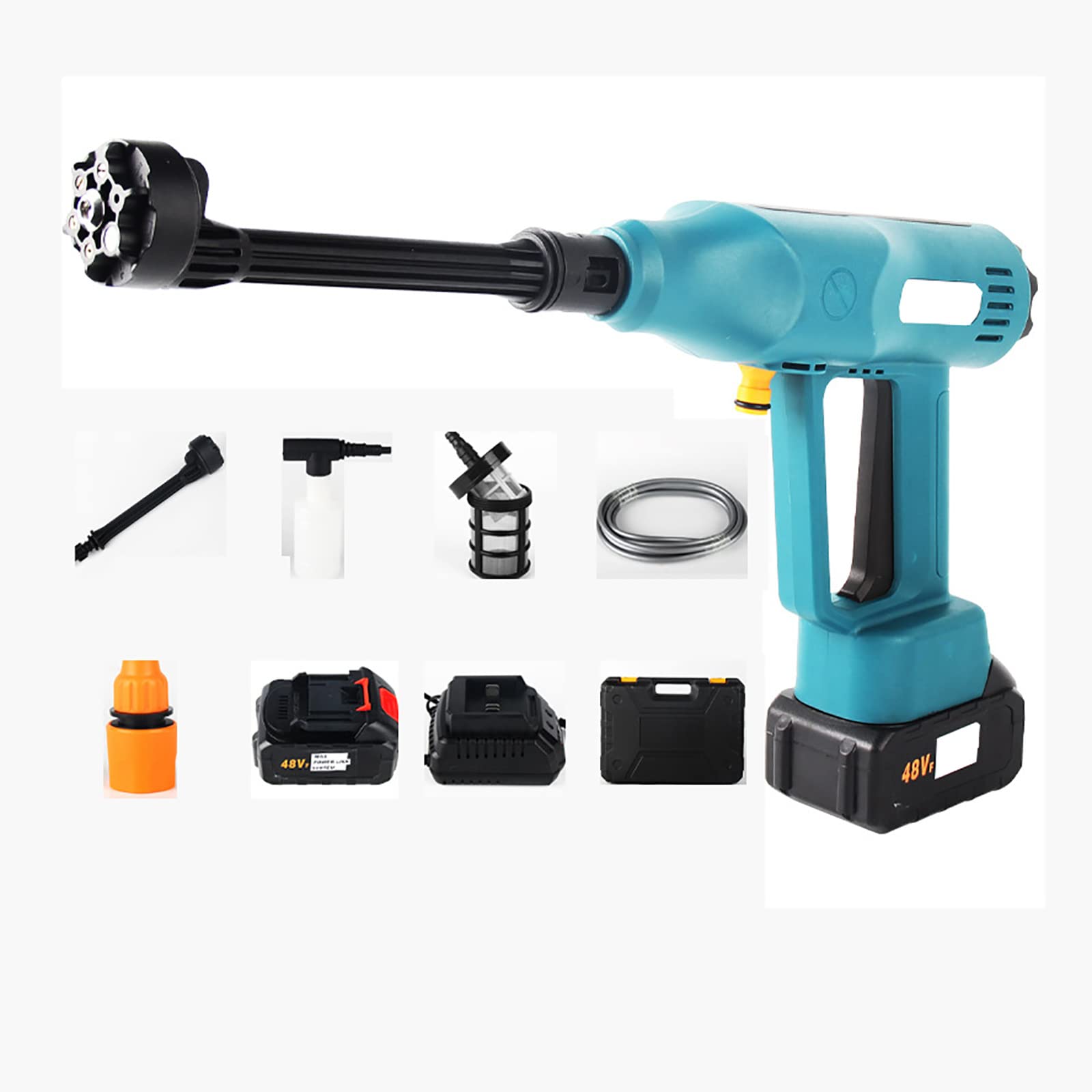 21V Cordless Foam Car Wash Pressure Washer with Lithium Battery & 6-in-1 Nozzle - Portable Electric Power Washer for Cars, Driveways, Patio, Garden, and Outdoor Cleaning