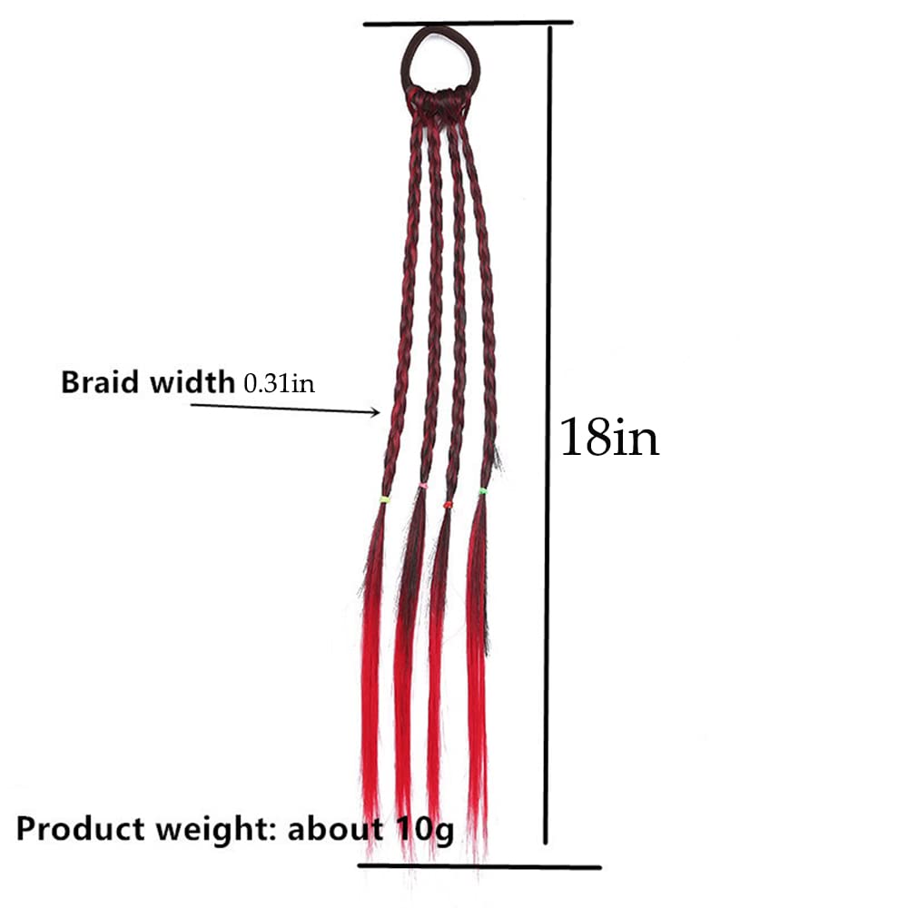 10pcs Rainbow Braided Hair Extensions for Women & Kids - Dress Up & Party