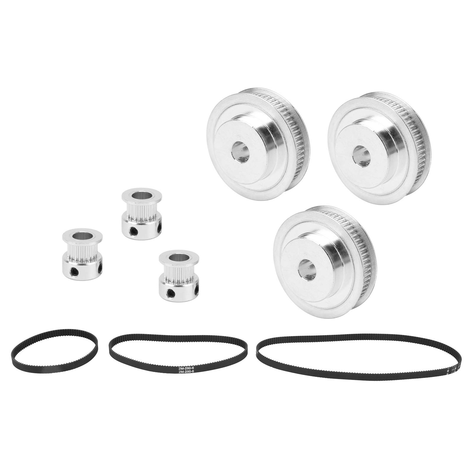 Jeanoko 3 Sets Timing Belt Pulley Kit - Aluminum Alloy 20T & 60T Synchronous Pulley Wheels for 3D Printers, CNC Milling & Drilling Machines | High Precision Replacement Parts for DIY Projects & Industrial Applications