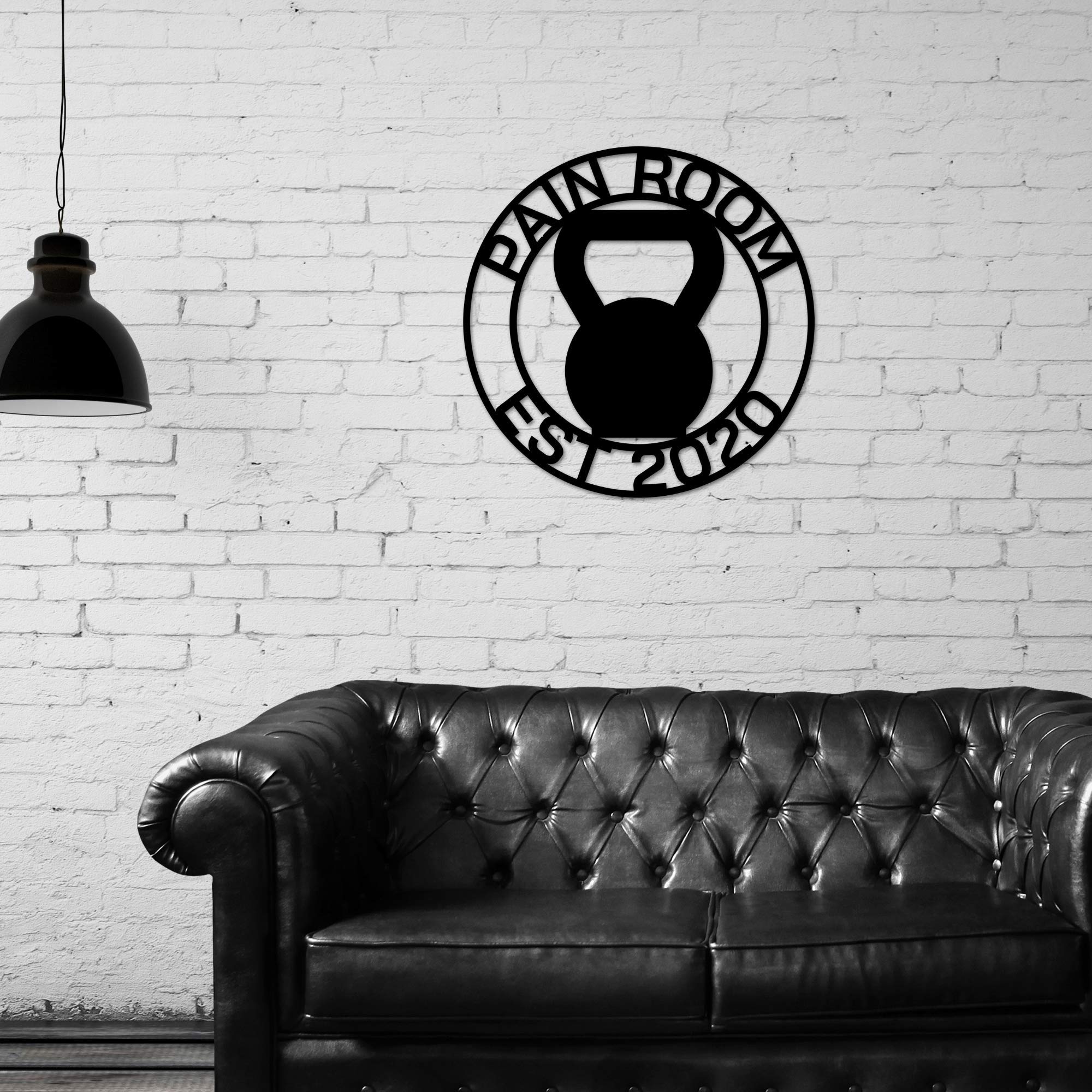 Personalized Gym Sign - Custom Kettlebell & Barbell Metal Wall Art for Home Gym, CrossFit & Outdoor Workout Spaces - Perfect for Fitness Enthusiasts & Gym Decor