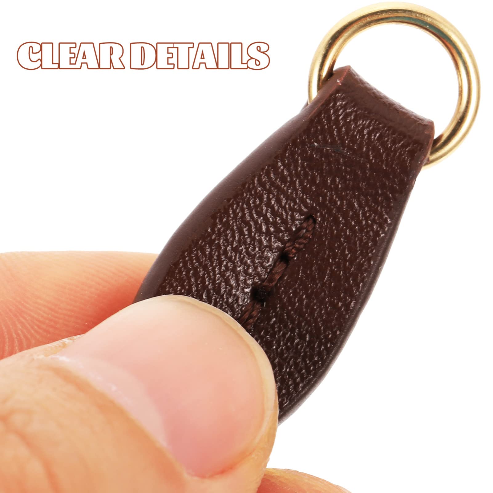 SUPVOX 5Pcs Brown Leather Zipper Pulls - Replacement Leaf Zipper Heads for Handbags, Purses & Backpacks - Durable Bag Accessories for Fashion Upgrades & DIY Projects