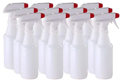 Pinnacle Mercantile 16 oz Plastic Spray Bottles - Leak Proof, Empty, Value Pack of 12 - Made in USA - Perfect for Cleaning, Gardening & DIY Projects
