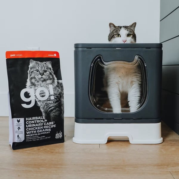 Go! Solutions Hairball Control + Urinary Care Dry Cat Food - Chicken & Grains Recipe for Indoor Cats | Reduces Hairballs & Supports Urinary Health | Perfect for Multi-Cat Households