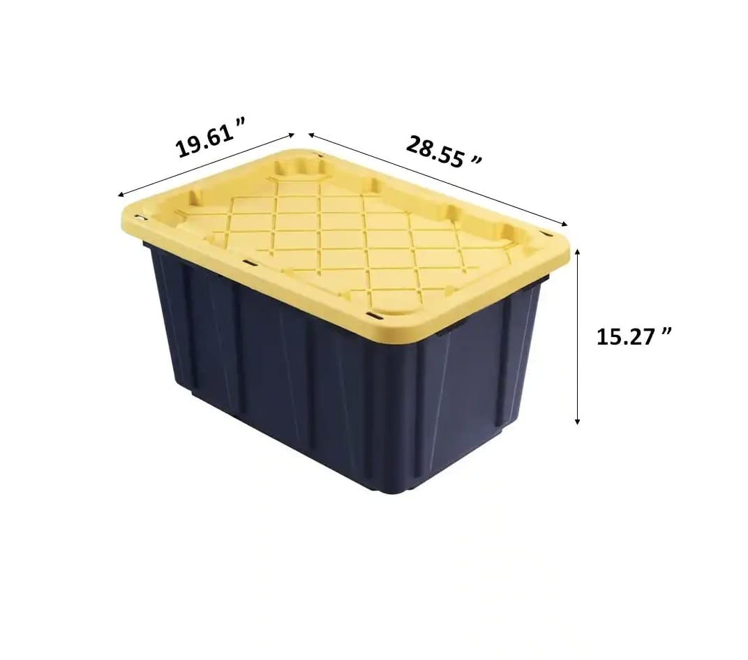 HDX 27 Gallon Heavy Duty Black Storage Totes (5-Pack) - Durable Polypropylene Plastic Bins for Home Organization, Garage Storage & Moving Supplies