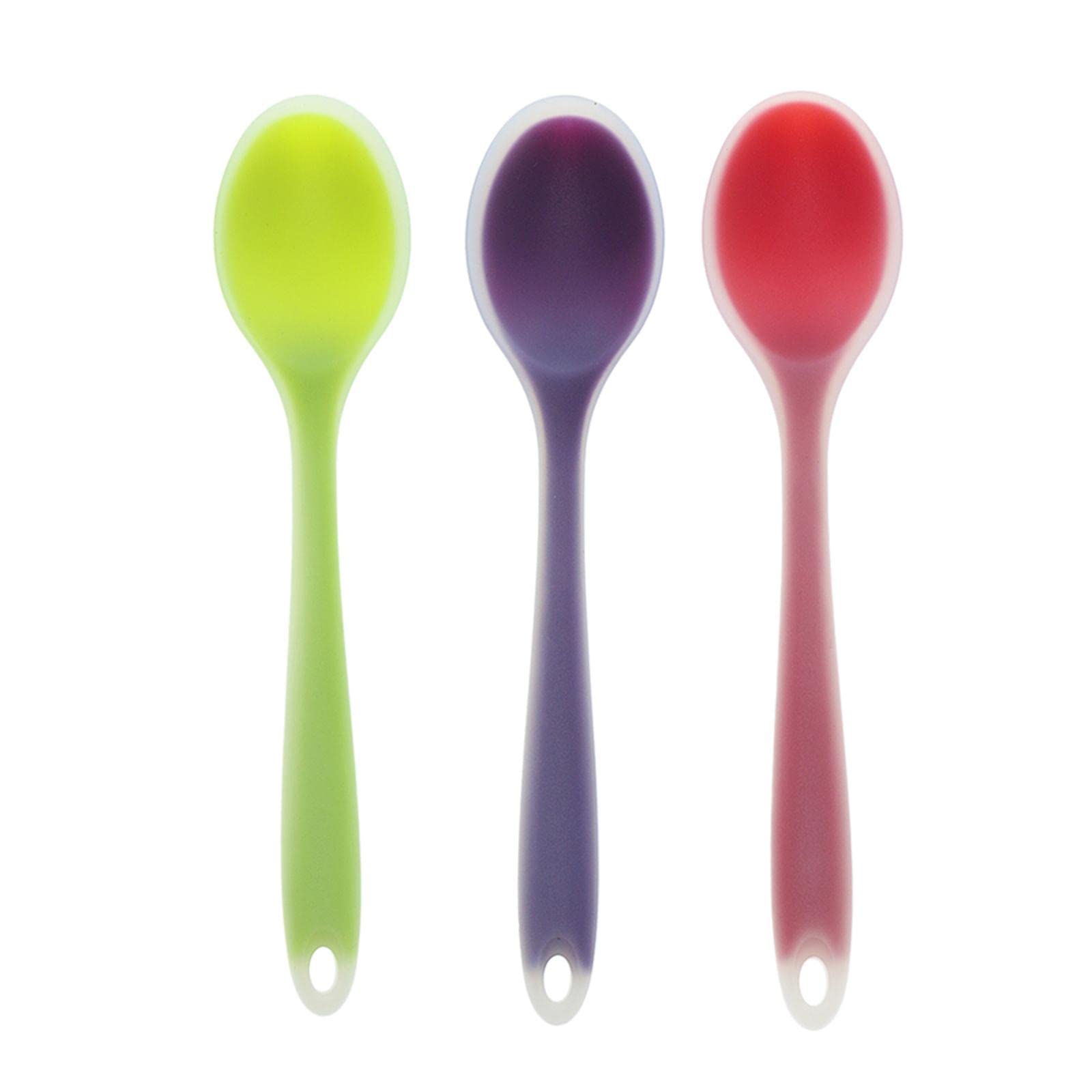 3-Piece Semi-Transparent Silicone Spoon Set - Soup, Coffee & Tea Measuring Spoons for Kitchen, Baking & Coffee Bar Use