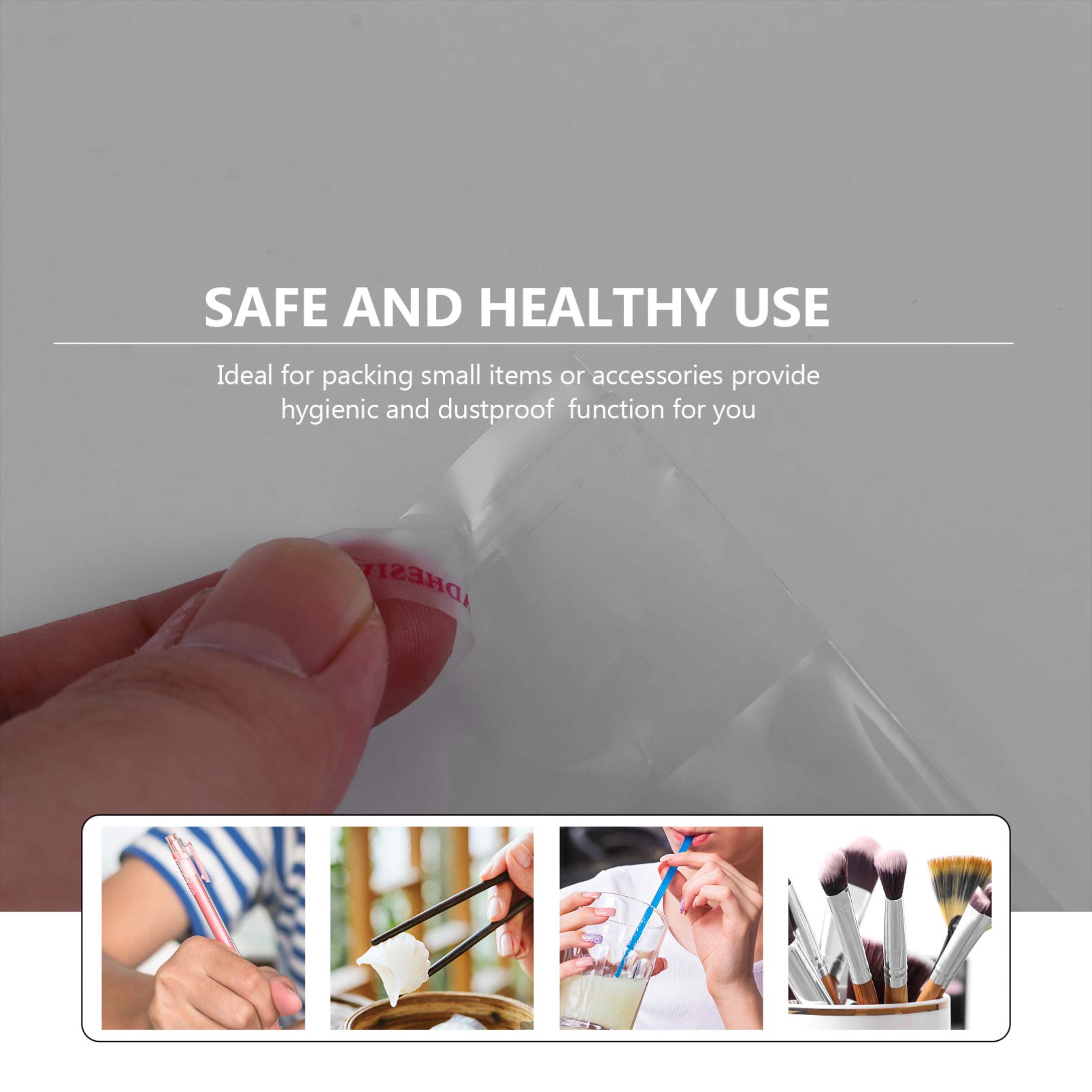 500pcs Self-Adhesive Plastic Bags - Clear OPP Pouch for Candy, Cookies, Bakery & Straws Packaging | Resealable Long Strip Bags for Parties, Gifts & Snack Storage
