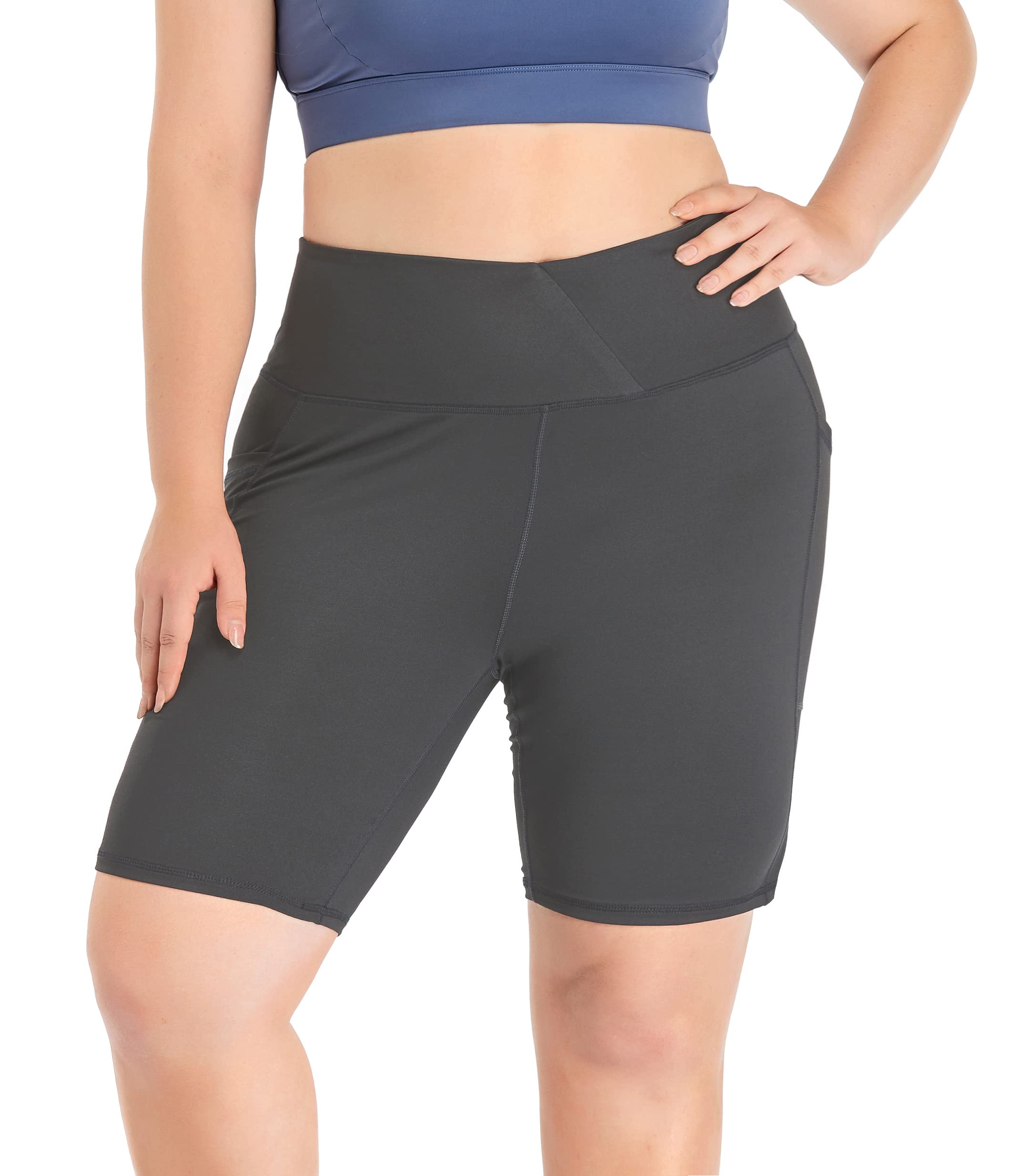 ZERDOCEAN Women's Plus Size High Waist Yoga Shorts - 8