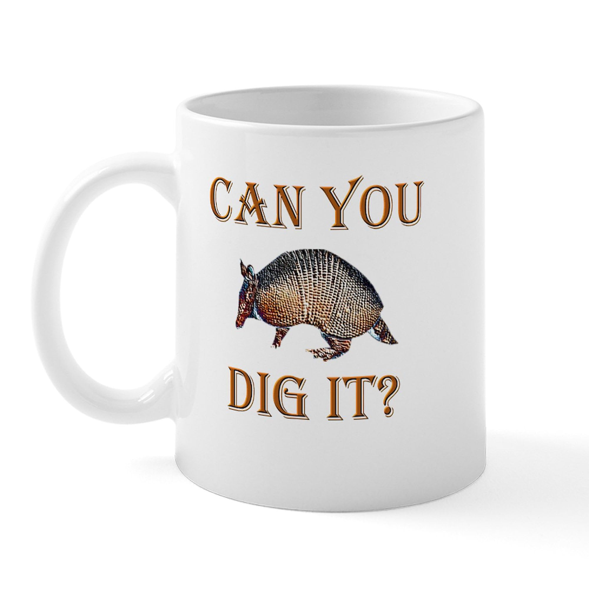 Armadillo Design 11 oz (325 ml) Ceramic Coffee Mug - Funny Novelty Gift for Animal Lovers, Perfect for Home, Office & Camping Use