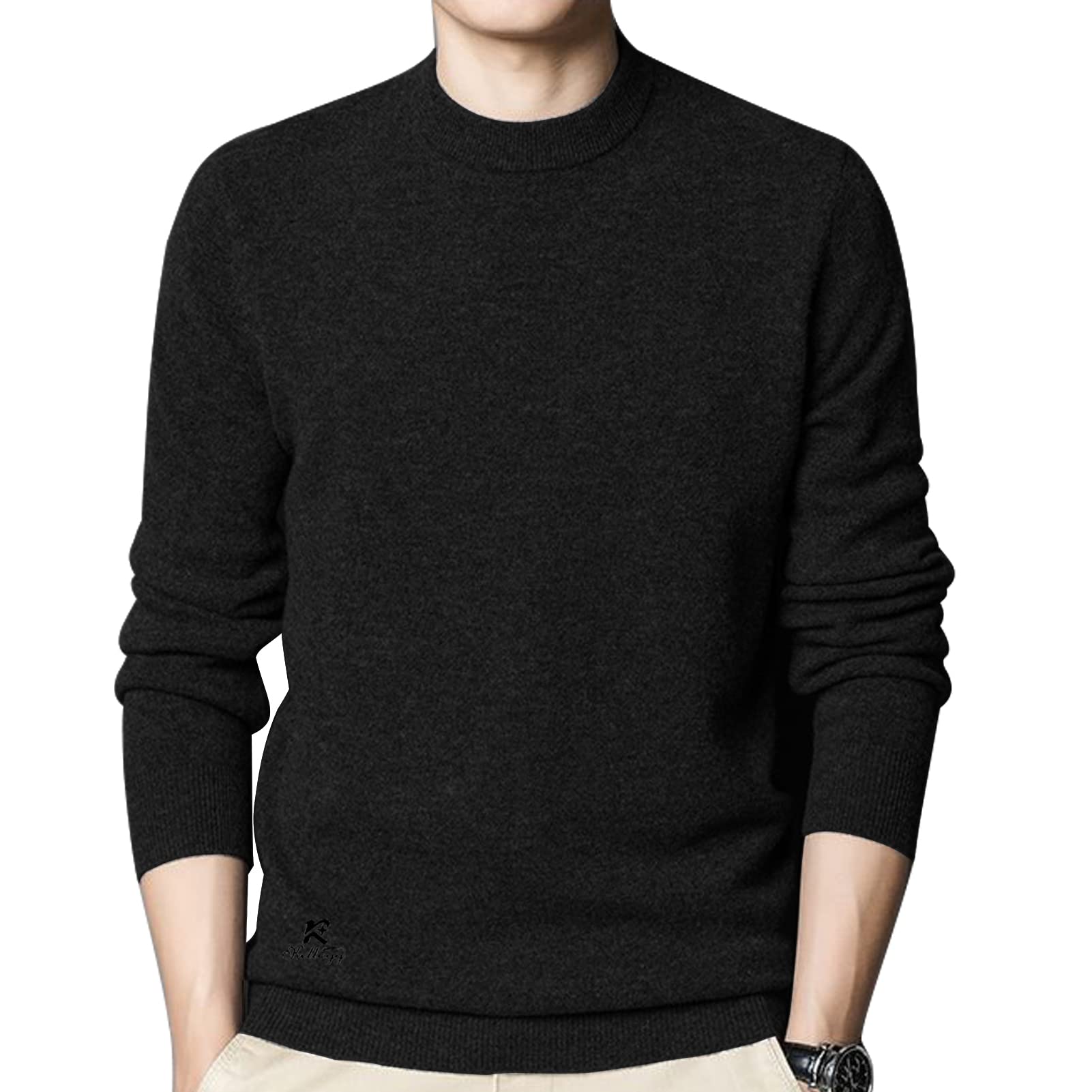 100% Pure Cashmere Sweater for Men - Soft & Warm Crewneck Long Sleeve Pullover | Perfect for Winter, Office & Casual Wear