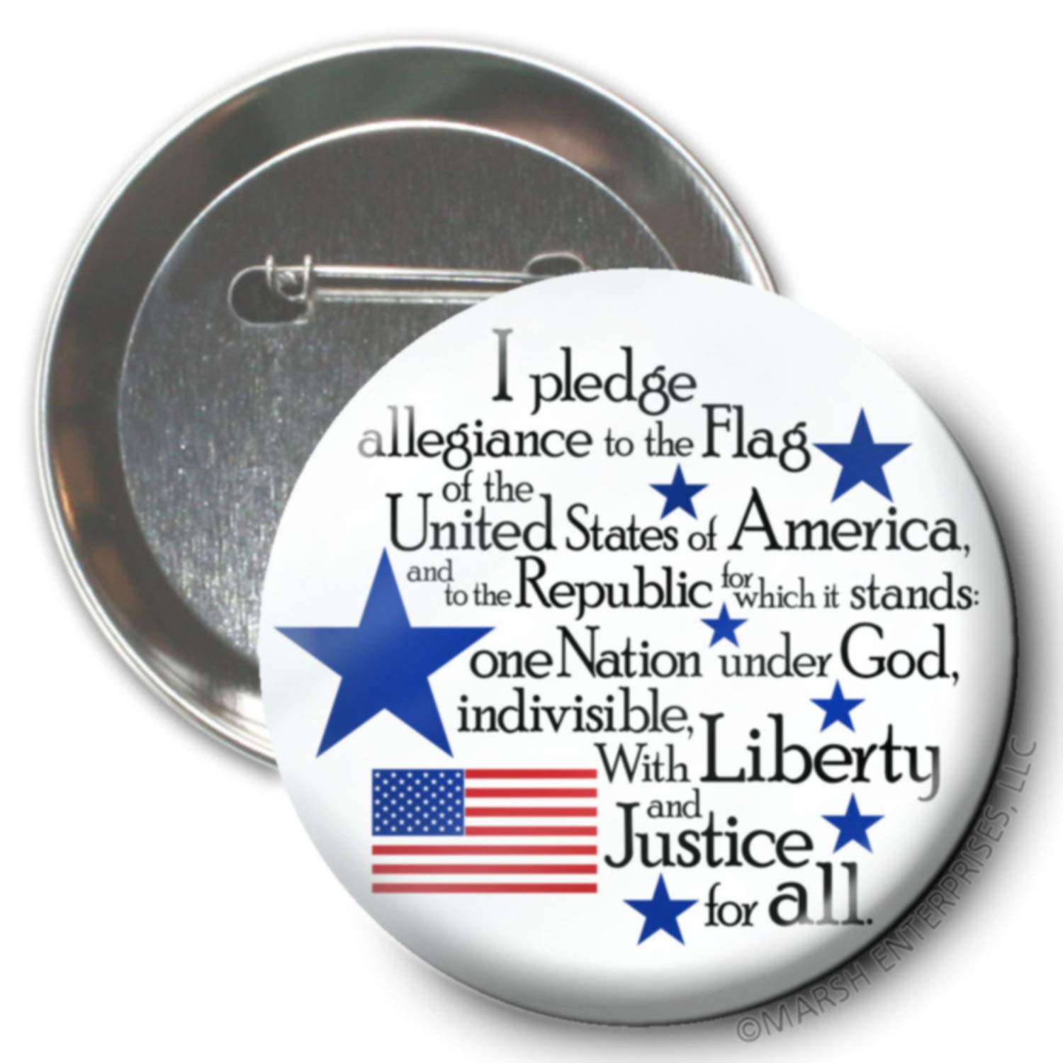 USA Flag Patriotic Pin - Large 3 Inch American Flag Button Badge for Independence Day, 4th of July, Veterans Day & Political Events (Design 3381) - Perfect for Lapels, Hats, Bags & Patriotic Displays