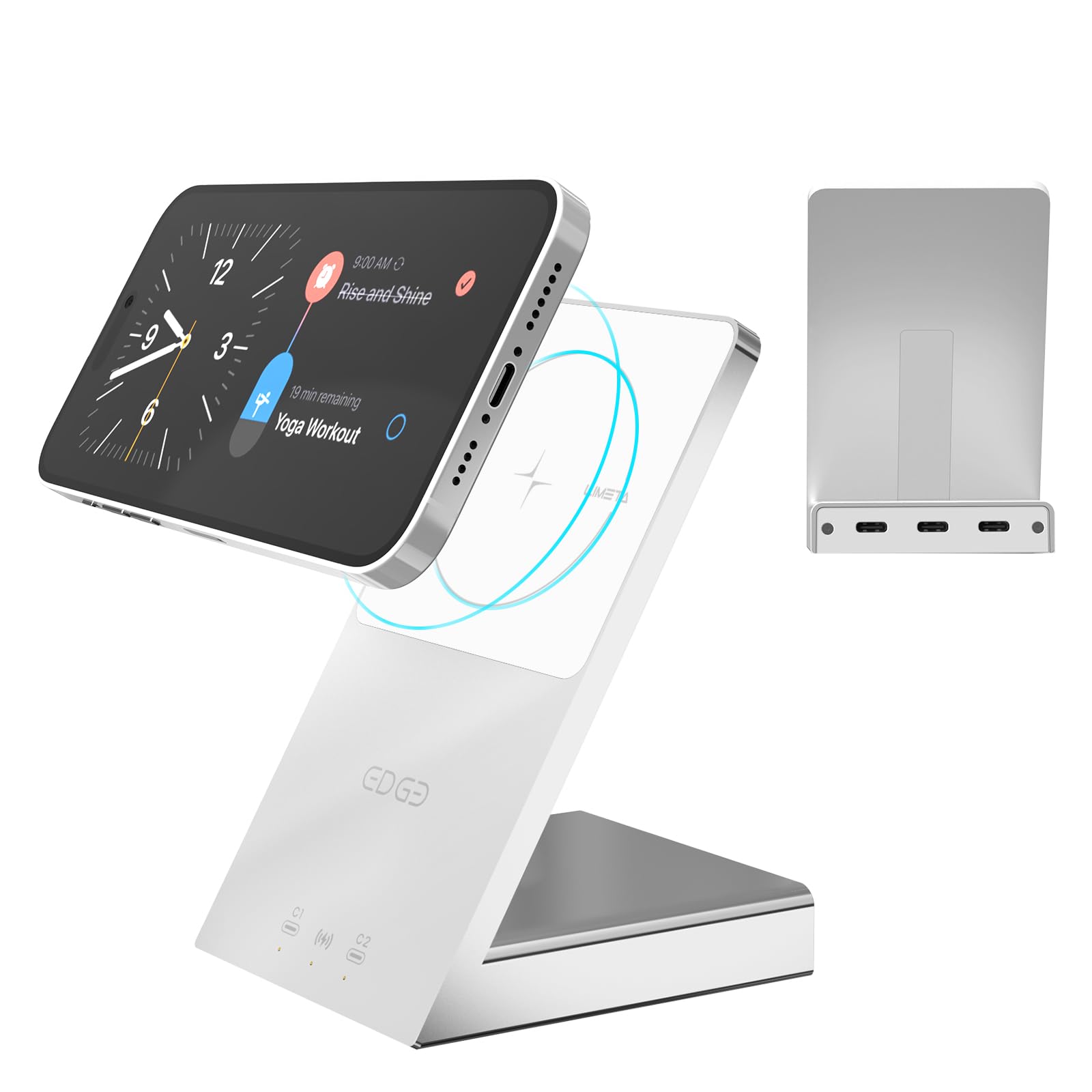 3-in-1 MagSafe Wireless Charging Stand - 45W USB-C Fast Charger for iPhone 16/15/14/13/12 Pro/Max & Samsung Galaxy - Bedside Nightstand & Office Desk Charging Station