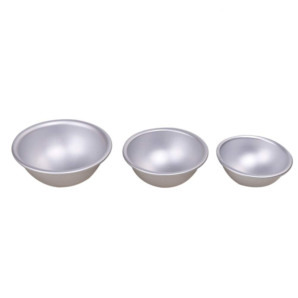 Exceart 6-Piece Semicircle Metal Bath Bomb Molds Set - Smooth Pure Color DIY Soap Making Supplies for Home, Store & Spa | Perfect for Handmade Gifts, Bath Products & Craft Projects