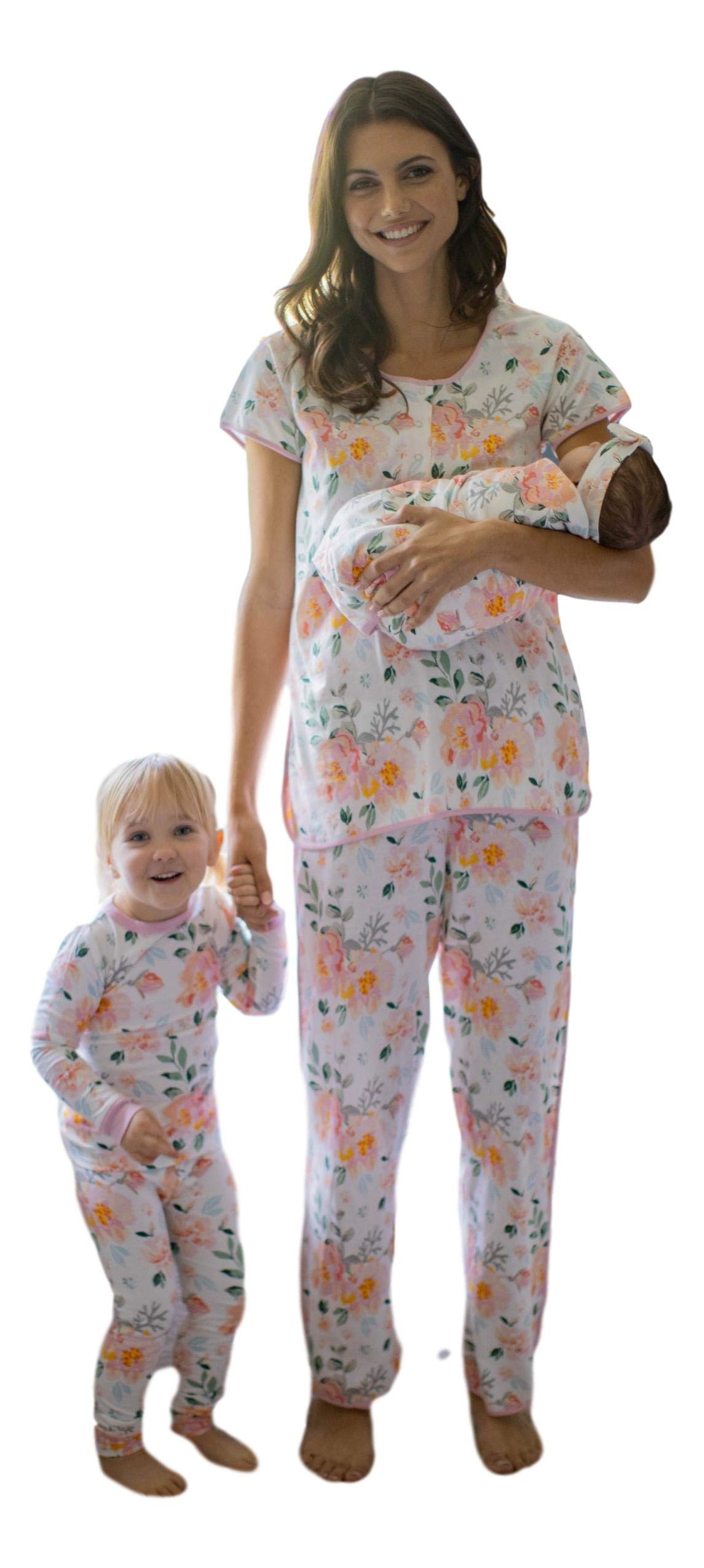 Matching Mom and Baby Pajama Set - Big Sister/Brother Family Pajamas with Swaddle Blanket - Mommy & Me Outfit (Medium/7 Years, Mila) - Perfect for Family Photos, Christmas Matching Outfits & Newborn Photo Shoots