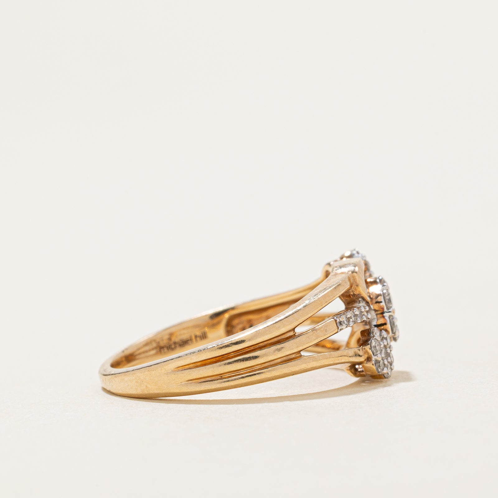 Michael Hill Diamond Floral Ring | 0.25 Carat Total Weight | Size 7.5 | Elegant Wedding, Engagement & Anniversary Gift for Women