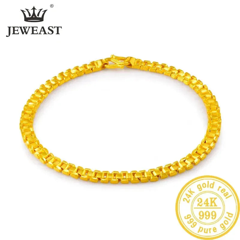 24K Pure Gold Bracelet for Women - 999 Solid Real Gold Bangle - Elegant Romantic Classic Jewelry Gift for Anniversary, Valentine's Day & Special Occasions - Trendy Luxury Fashion Accessory 2023