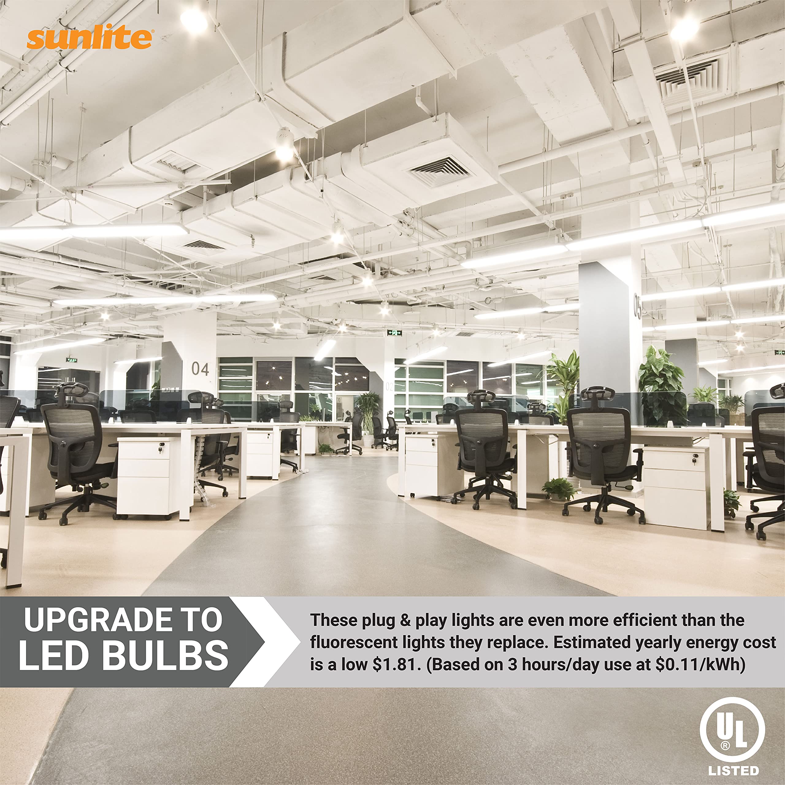 Sunlite 87927 LED T8 Plug & Play Light Tube (Type A) - 4 Foot, 15W (32W Equivalent), 2100 Lumens, Medium G13 Bi-Pin Base, Dual End Connection, Electronic Ballast Compatible, 4000K Cool White (25 Pack) - Ideal for Office, Warehouse & Commercial Lighting