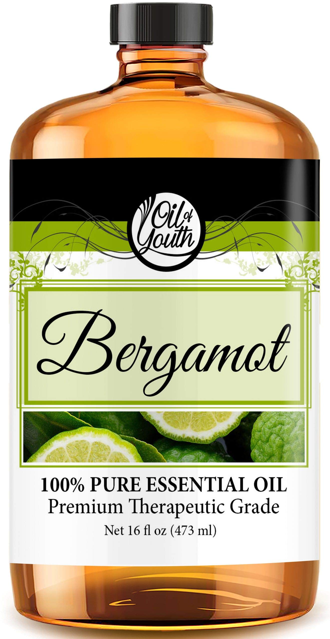 Youth Oil Essential Oils 16oz - 100% Pure Bergamot Essential Oil for Aromatherapy, Skin Care & Stress Relief - 16 Fluid Ounces - Perfect for Diffusers, Massage & DIY Beauty Products