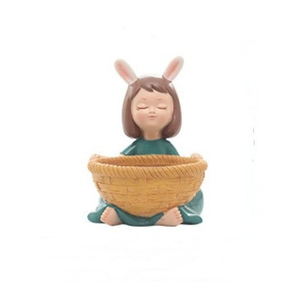 HUANSUN Cute Girl Series Flower Pot - Small Desktop Bonsai Planter, Decorative Resin Succulent Pot for Home & Garden (Style B) | Perfect for Windowsill Decor, Office Desk Plants, and Indoor Gardening Gifts
