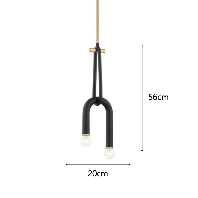 U-Shaped Tube Chandelier - Modern Exclusive Lighting Fixture for Dining Room, Living Room & Bedroom Decor